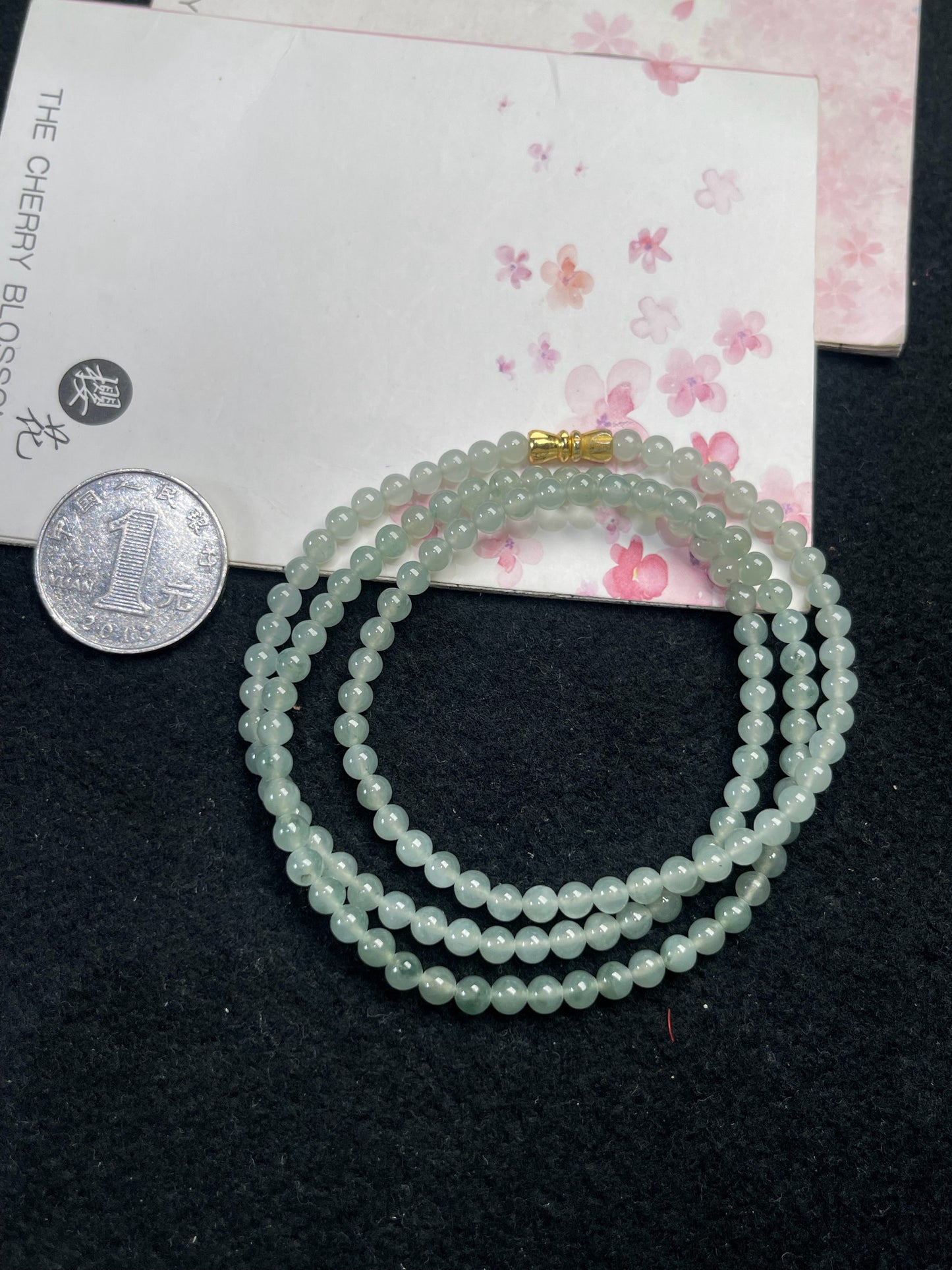 Natural Grade-A Jadeite Beaded Strand – Icy Green Burmese Jade, Wear as Bracelet or Necklace