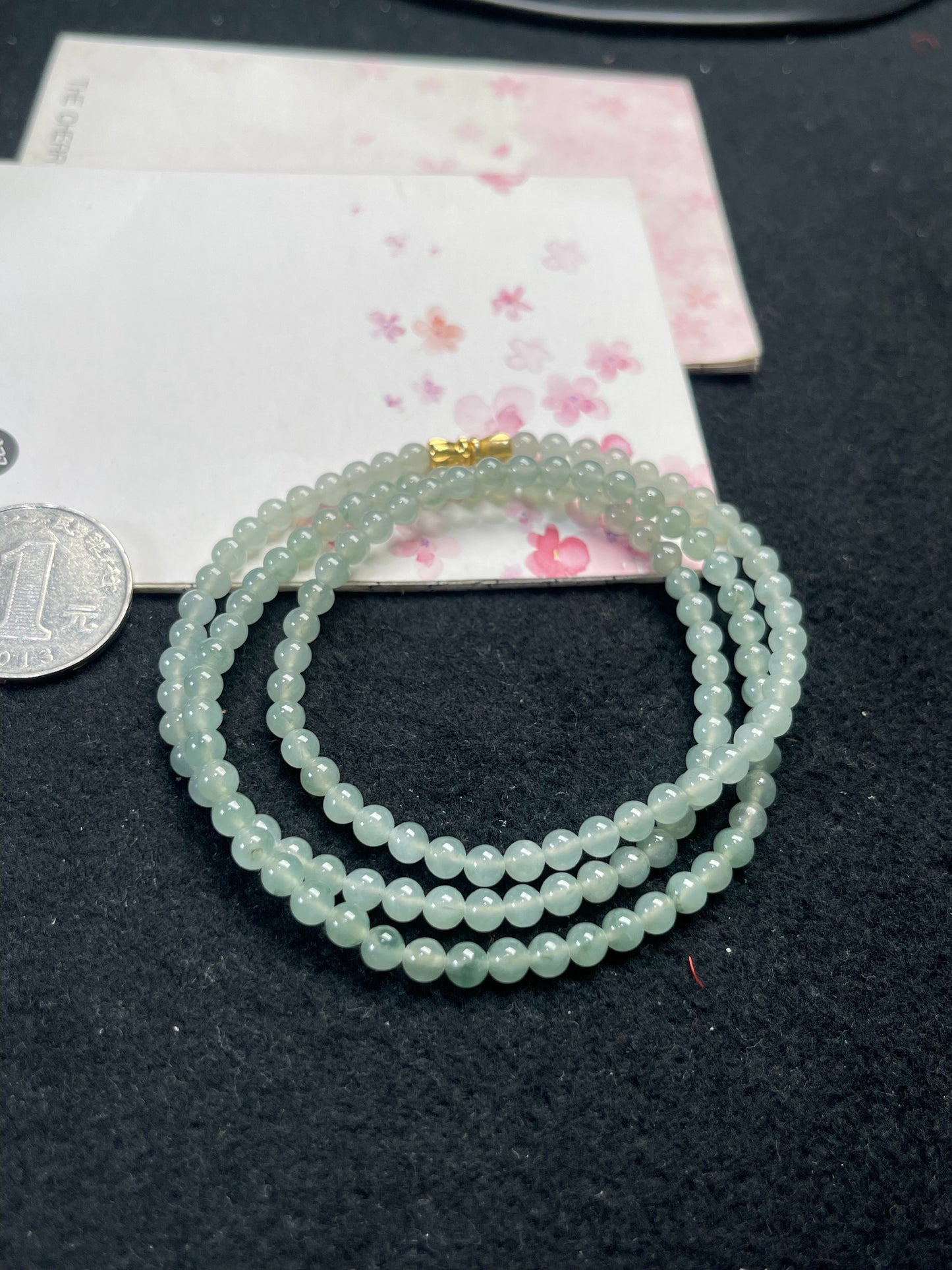 Natural Grade-A Jadeite Beaded Strand – Icy Green Burmese Jade, Wear as Bracelet or Necklace
