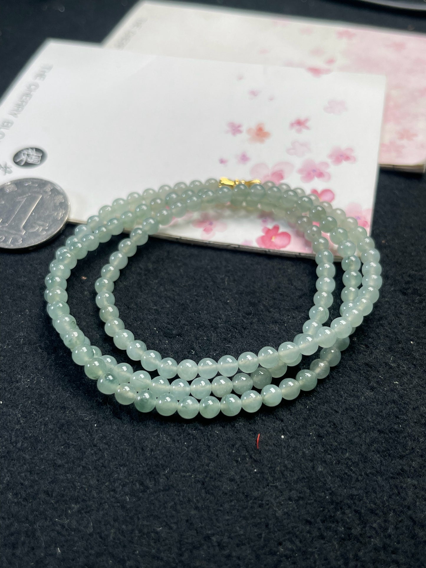 Natural Grade-A Jadeite Beaded Strand – Icy Green Burmese Jade, Wear as Bracelet or Necklace