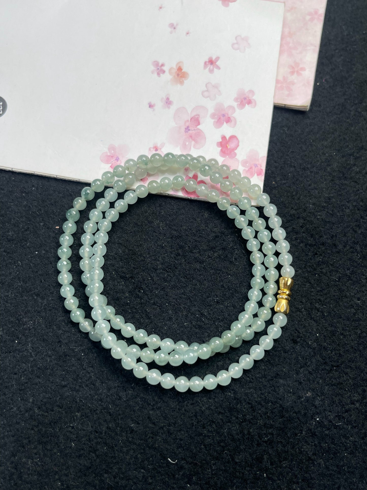 Natural Grade-A Jadeite Beaded Strand – Icy Green Burmese Jade, Wear as Bracelet or Necklace