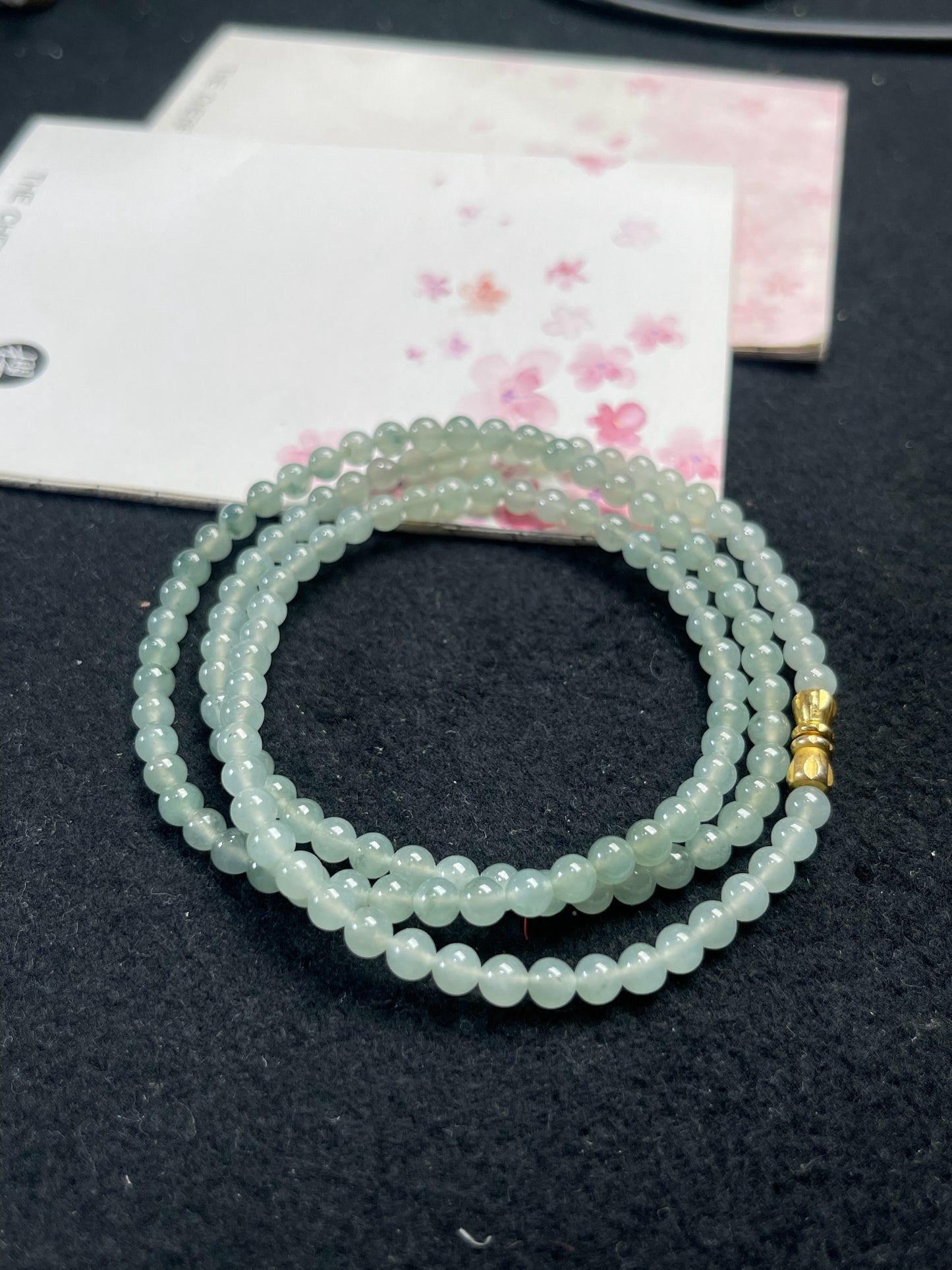 Natural Grade-A Jadeite Beaded Strand – Icy Green Burmese Jade, Wear as Bracelet or Necklace
