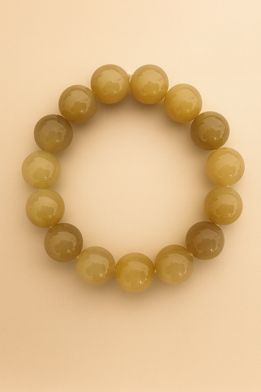 Natural Hetian Nephrite Jade “Qie Mo Sugar Jade” Bracelet