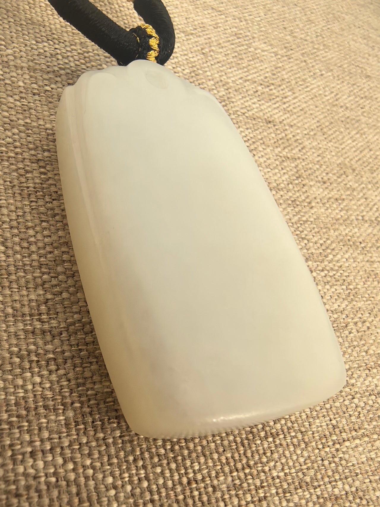 Natural Xinjiang Nephrite White Plain Jade Plaque Pendant · Hetian Jade