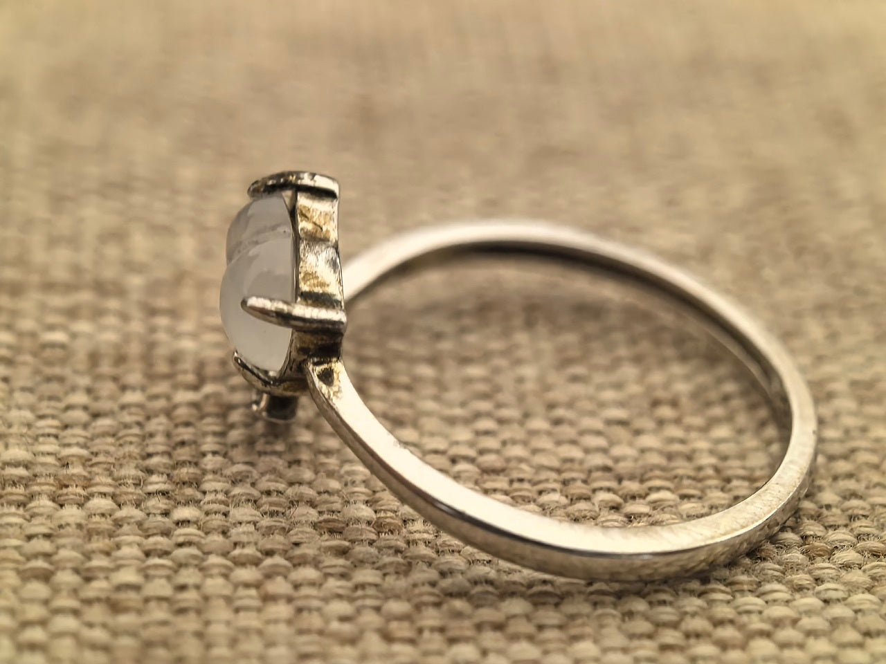 Natural Grade-A Silver-Set Icy Translucent Double Gourd (Hulu) Jadeite Open Ring · Burmese Jadeite