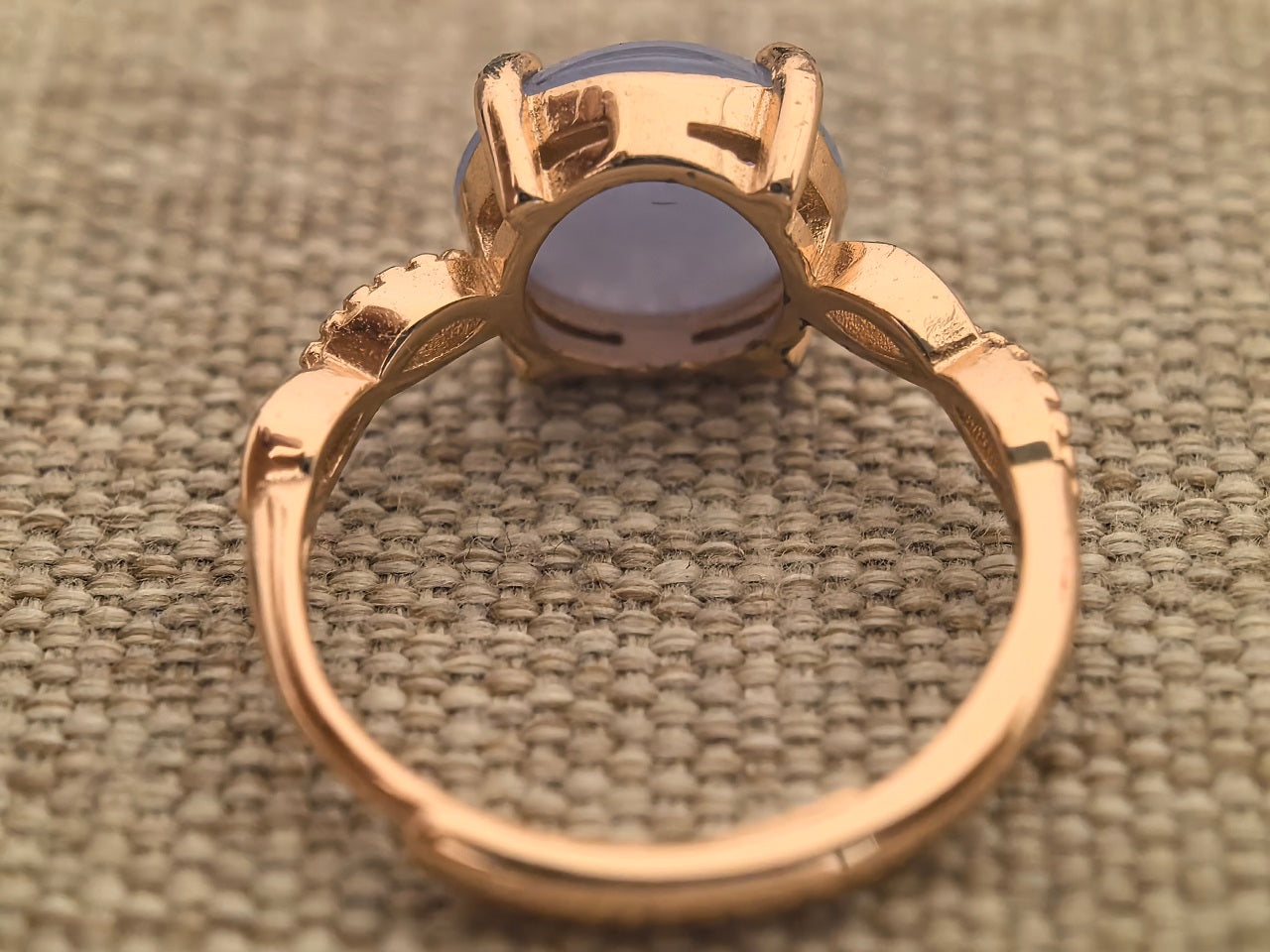 Natural Grade-A Jadeite Lavender Cabochon Silver-Set Ring · Burmese Jade