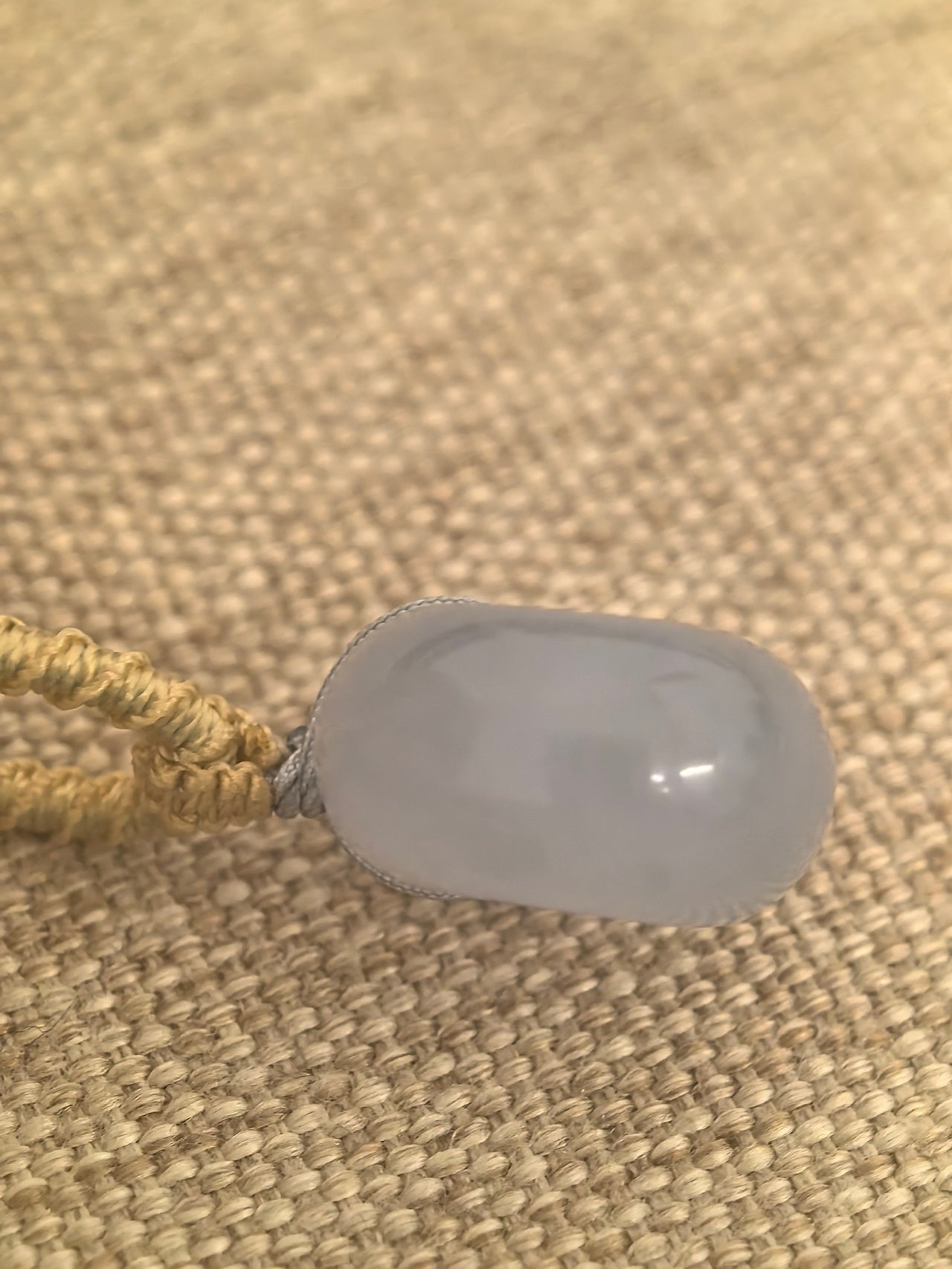 Natural Grade-A Icy Light Lavender Jadeite Thick Peace Pendant ·Burmese Jade