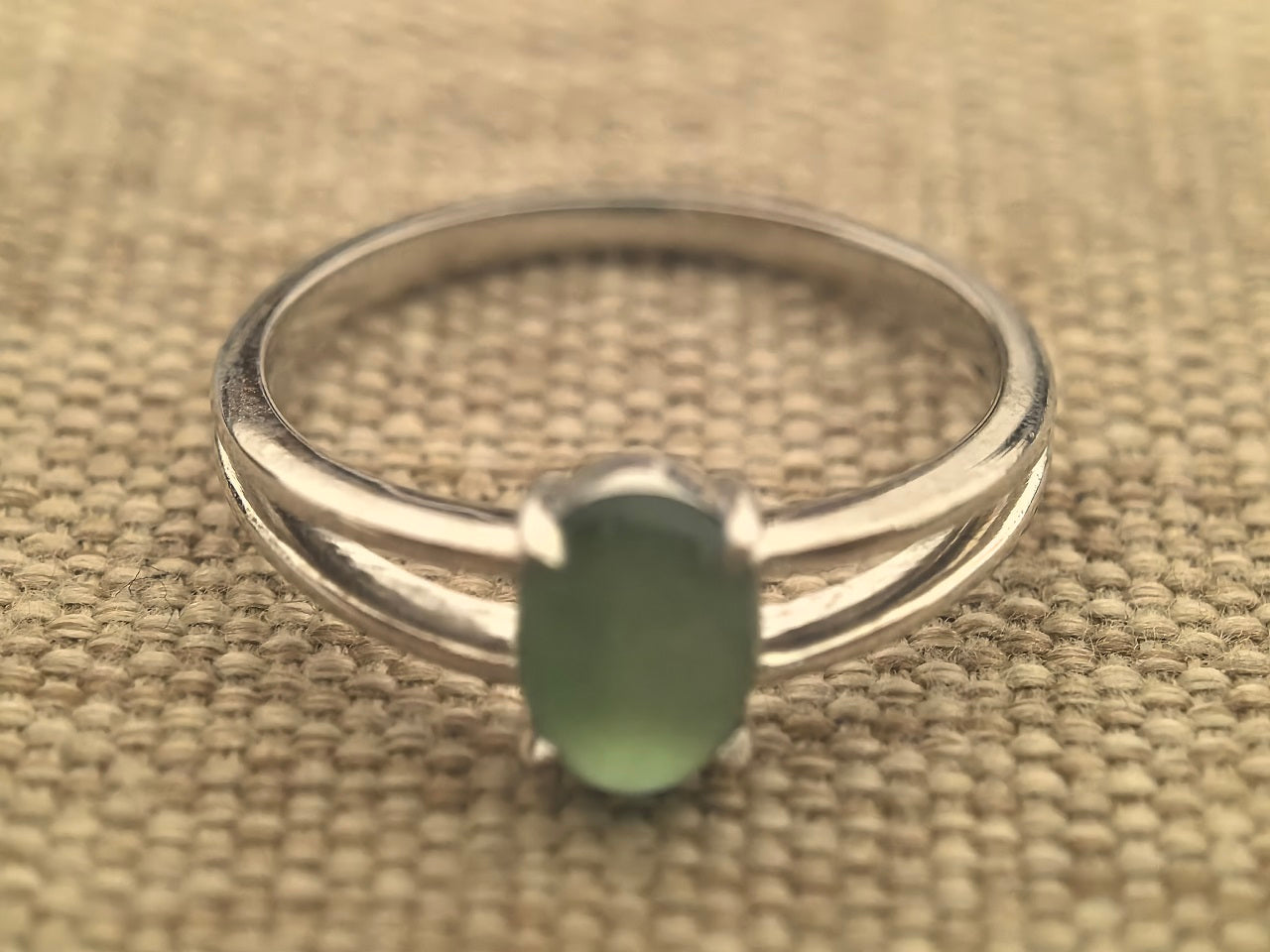 Natural Grade-A Jadeite Icy Green Solitaire Ring – Burmese Jade Pt950 Platinum Setting