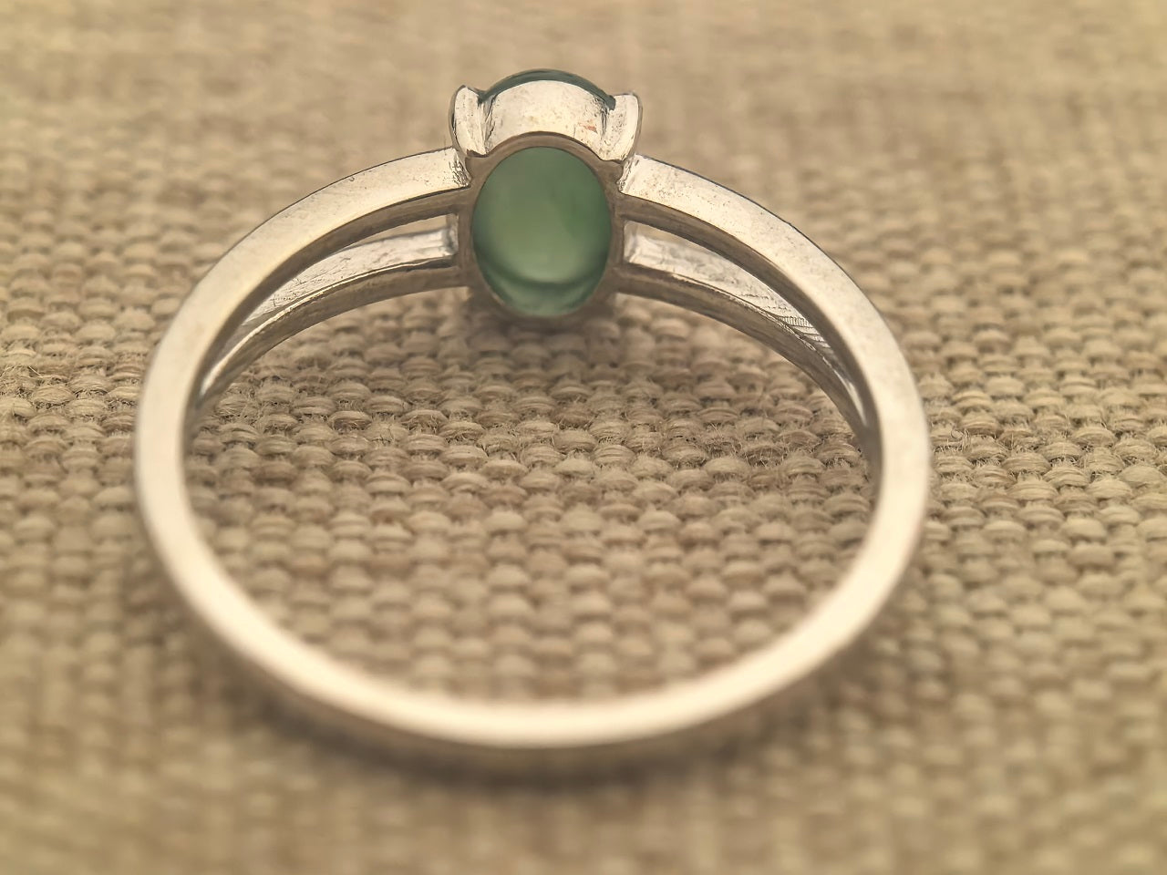 Natural Grade-A Jadeite Icy Green Solitaire Ring – Burmese Jade Pt950 Platinum Setting