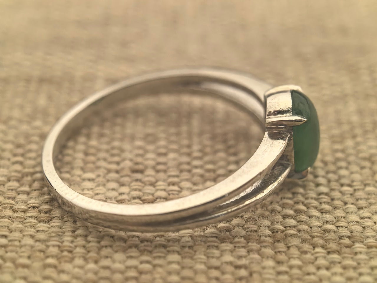 Natural Grade-A Jadeite Icy Green Solitaire Ring – Burmese Jade Pt950 Platinum Setting