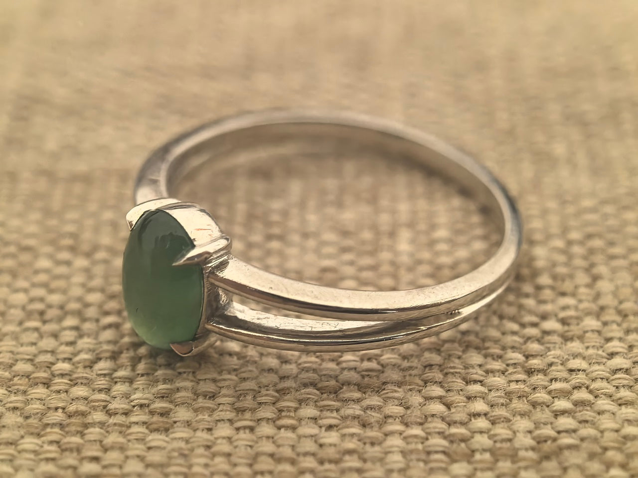Natural Grade-A Jadeite Icy Green Solitaire Ring – Burmese Jade Pt950 Platinum Setting