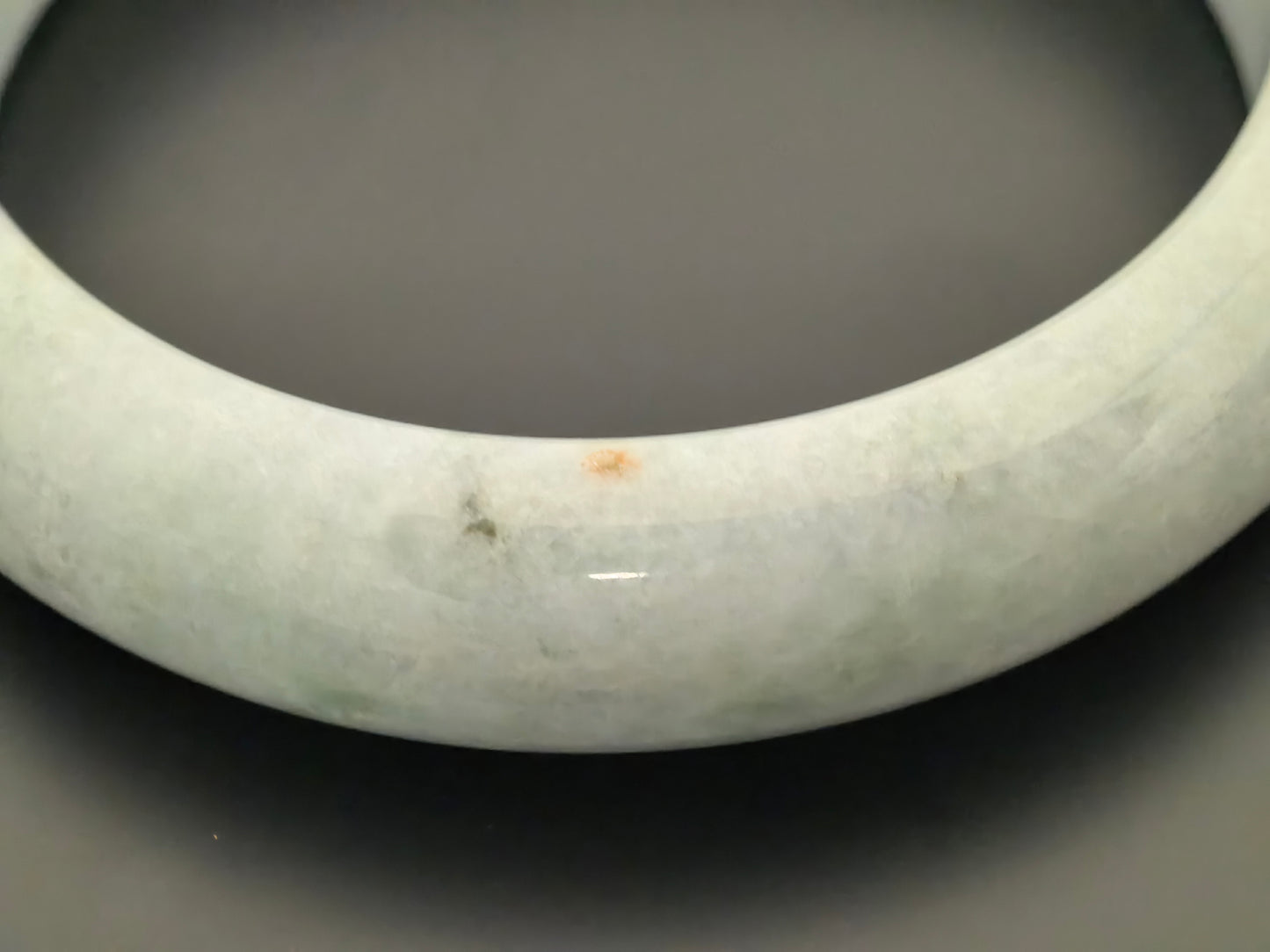 Natural Grade-A Jadeite Bangle – Lavender Section Glutinous Burmese Jade 53mm