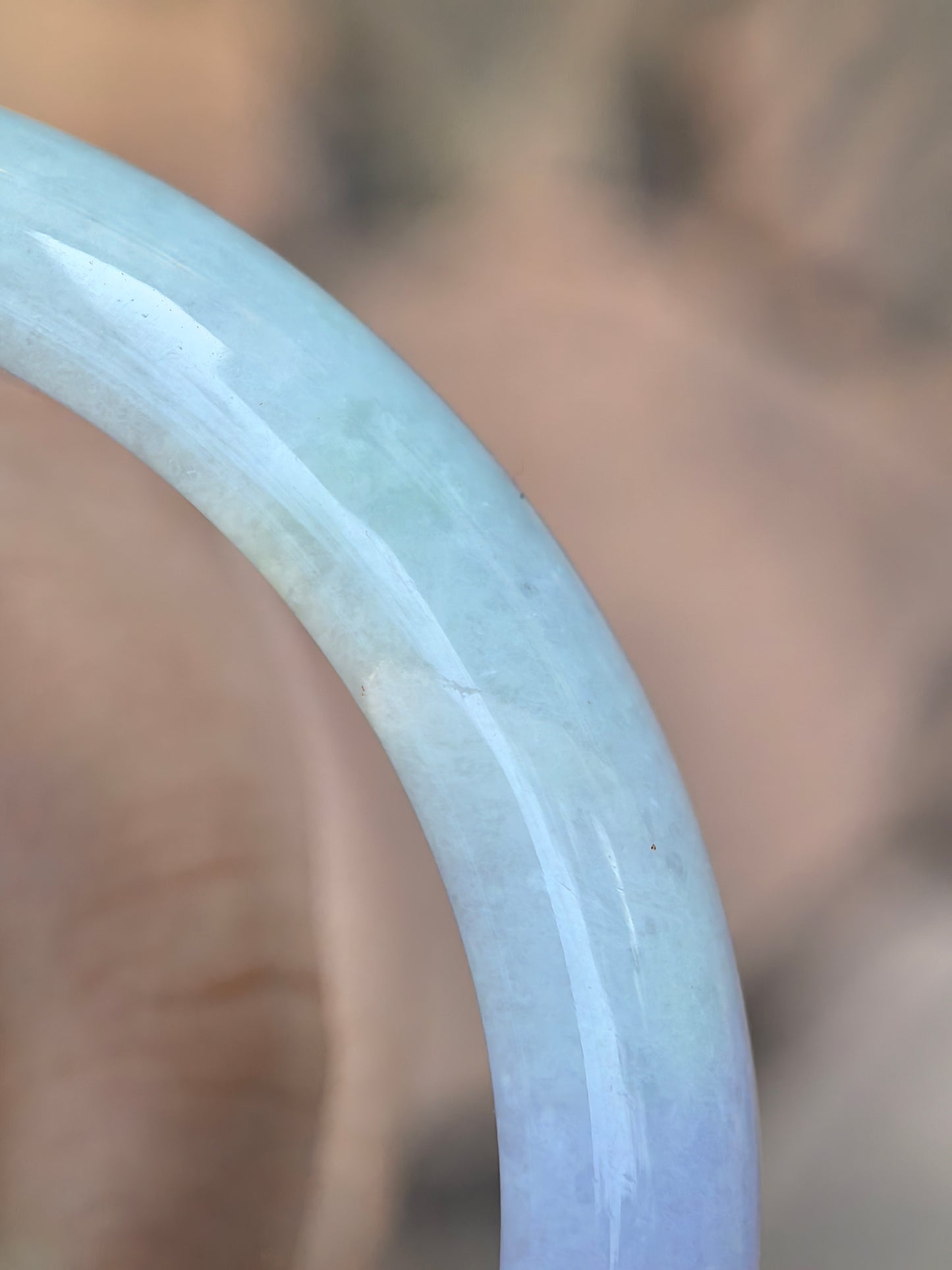 Natural Grade-A Jadeite Bangle – Dual Rich Lavender Glutinous Burmese Jade D-Shape 58mm