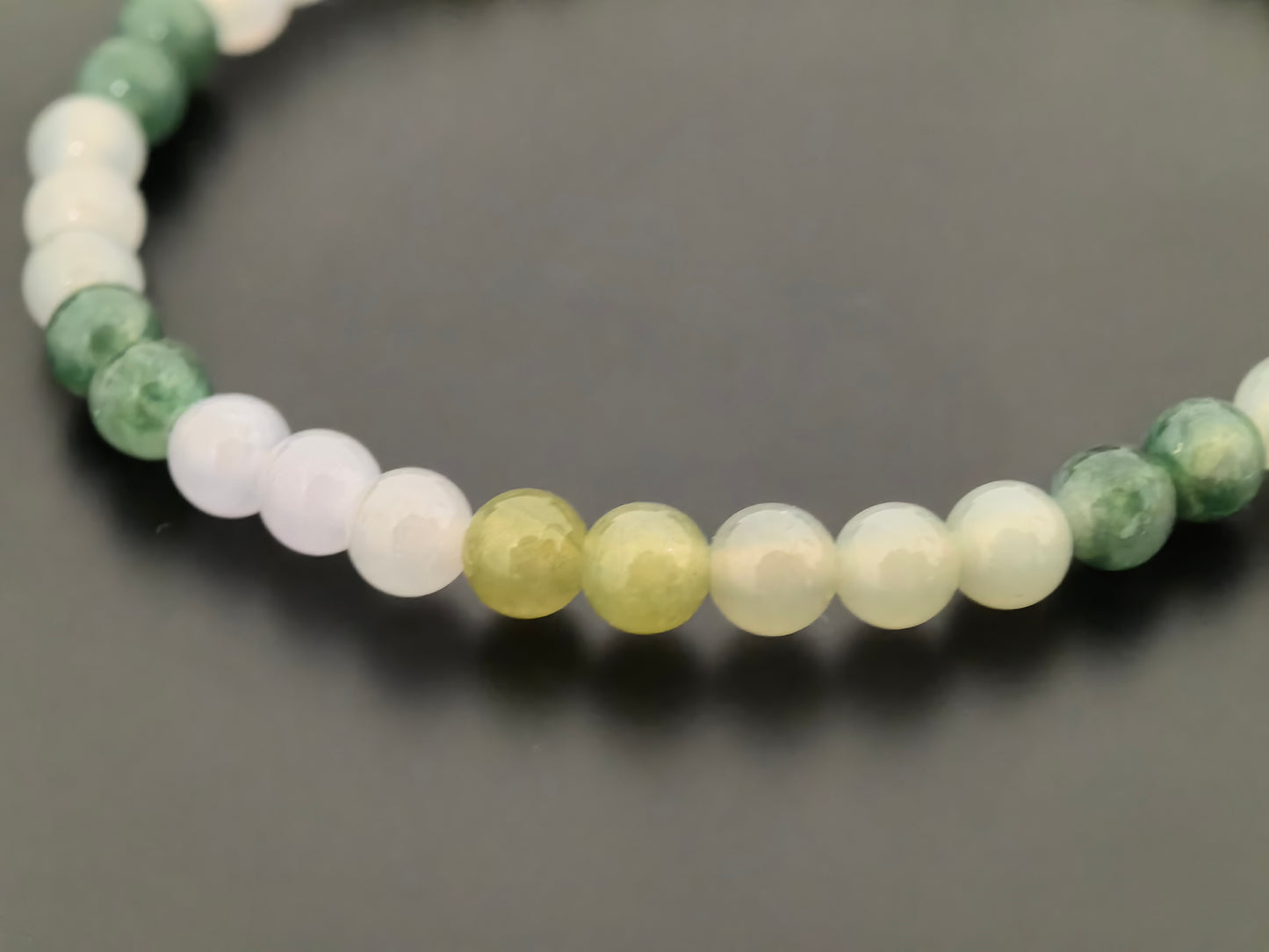Natural Grade-A Jadeite Bracelet – Multicolor Icy Glutinous Burmese Jade Beads 4.6mm