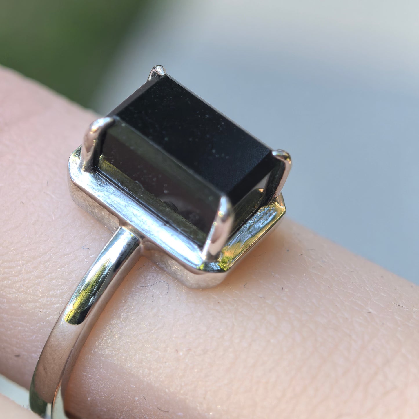 Natural Grade-A Jadeite “Black Jade” Ring – Ink Jadeite with Platinum Pt950 Setting · Burmese Jade