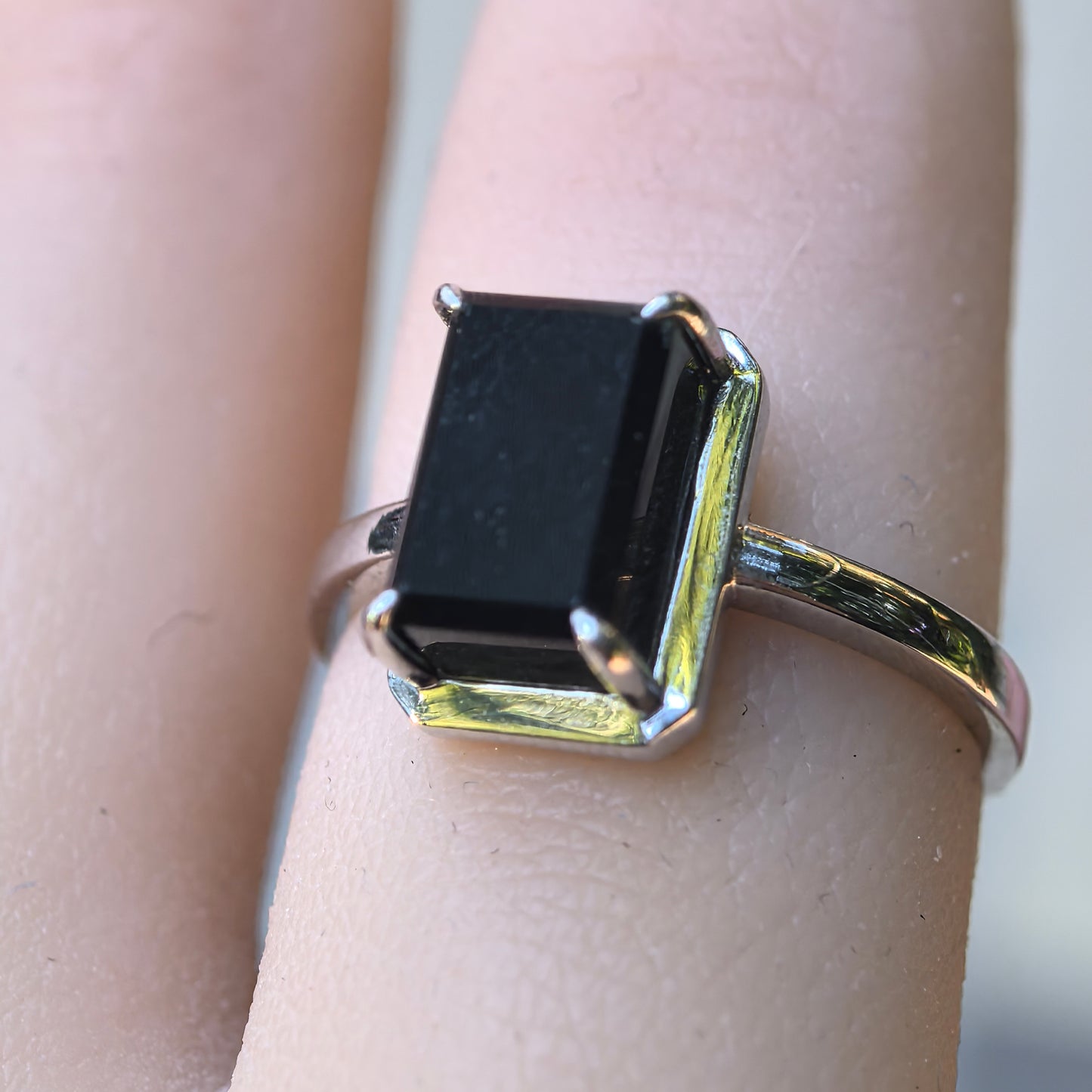 Natural Grade-A Jadeite “Black Jade” Ring – Ink Jadeite with Platinum Pt950 Setting · Burmese Jade