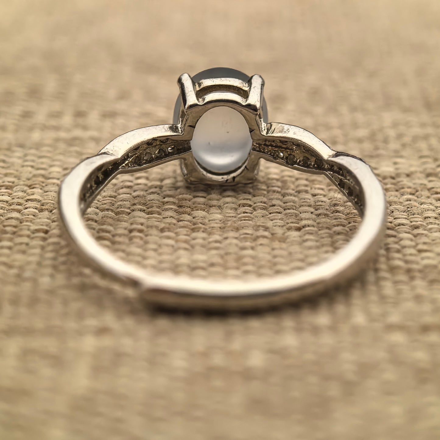 Natural Grade-A Silver-Set High Icy White Jadeite Ring · Burmese Jadeite