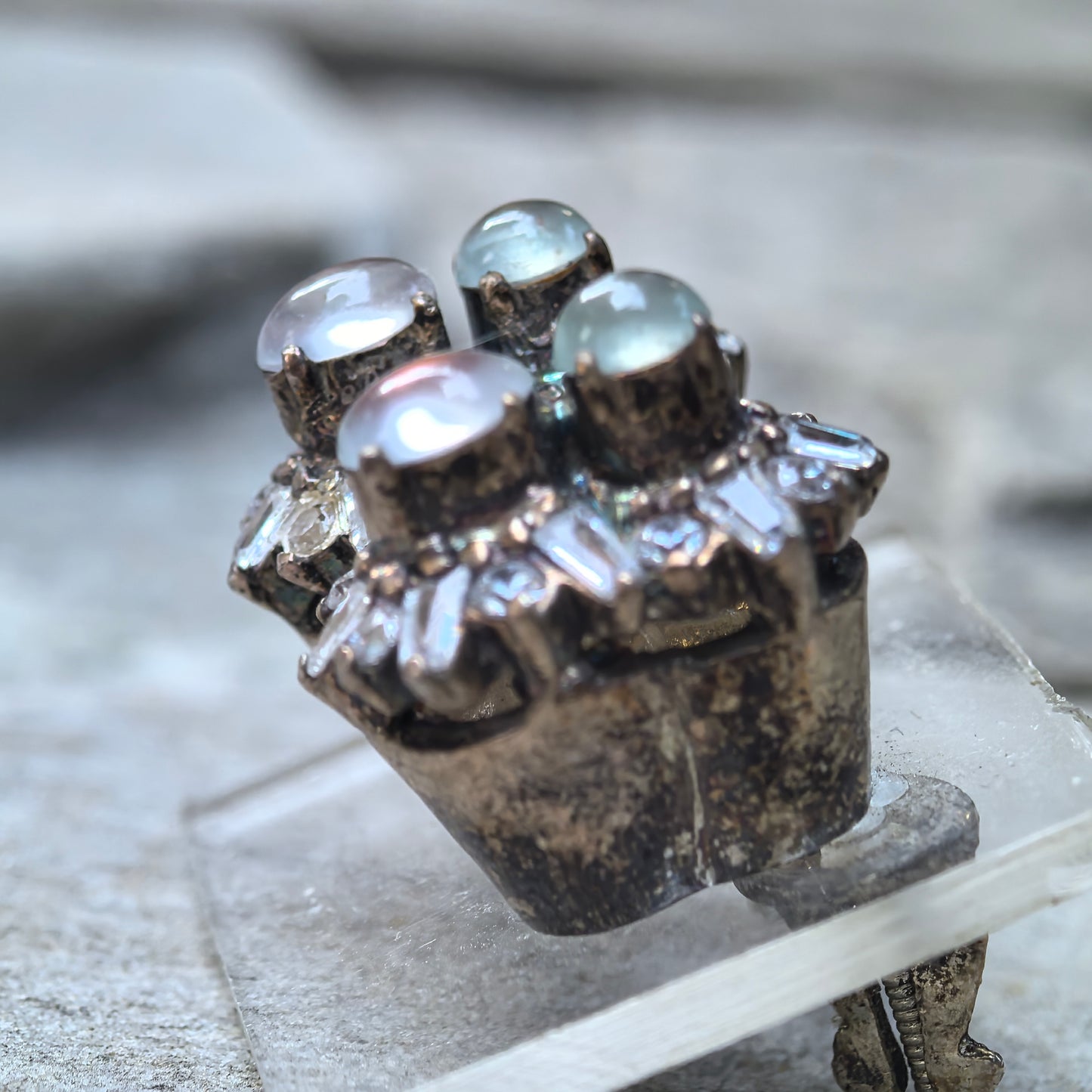 Natural Grade-A Copper-Mounted High Icy Jadeite Stud Earrings ·Burmese Jade