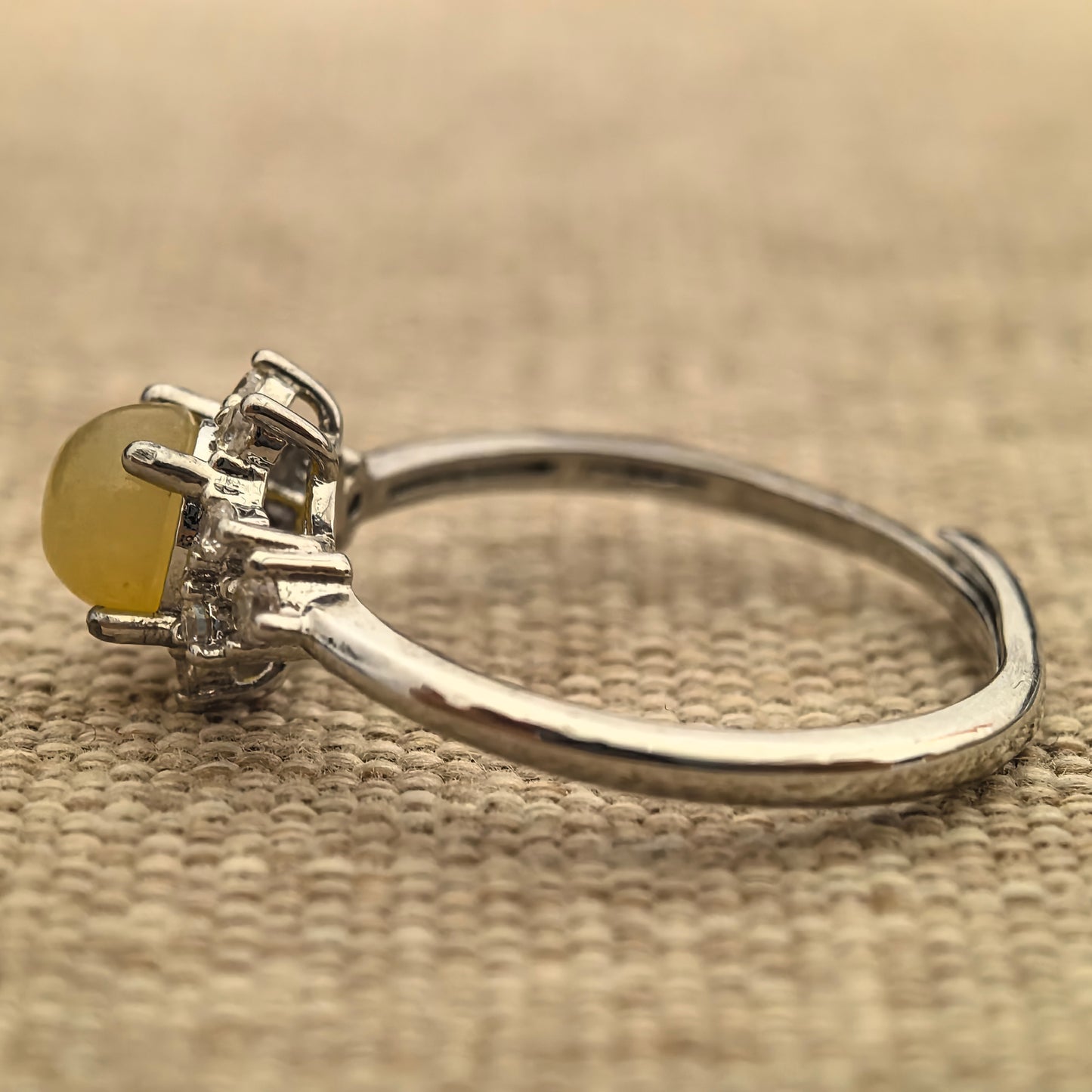 Natural Grade-A Glutinous Icy Yellow Jadeite Ring ·Burmese Jadeite