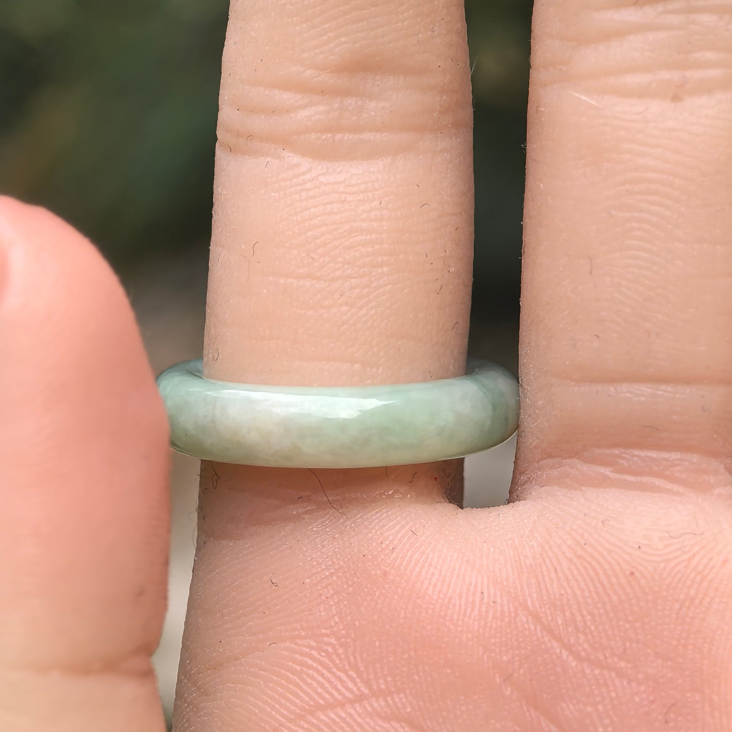 Natural Grade-A Jadeite Glutinous Green Ring Band · Burmese Jade