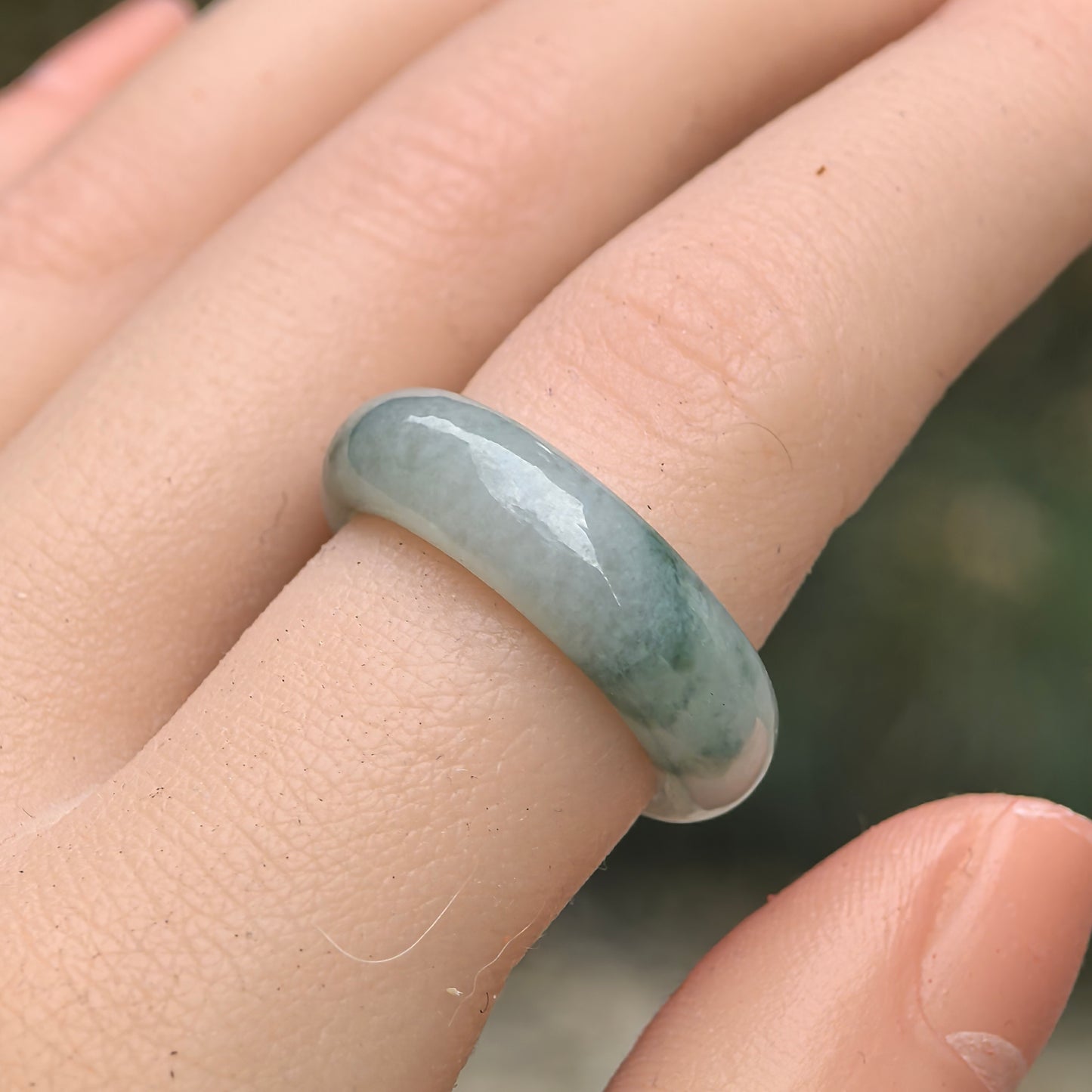 Natural Grade-A Jadeite Glutinous Green Ring Band · Burmese Jade