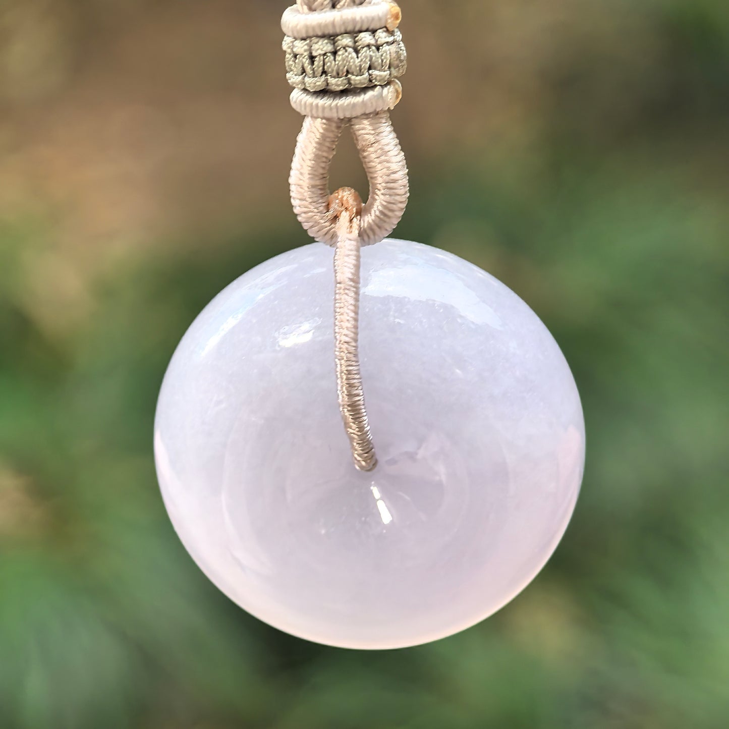 Natural Grade-A Jadeite Thick Lavender Peace Pendant – Glutinous Burmese Jade Donut