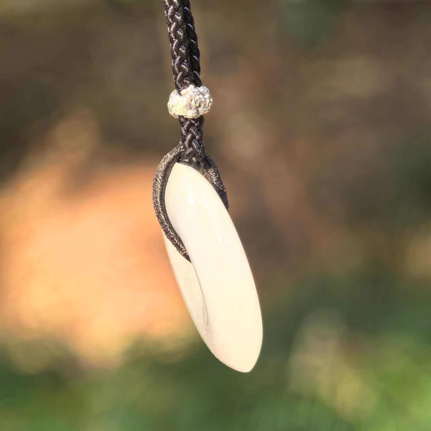 Natural Grade-A Jadeite White Glutinous Icy Peace Pendant ·Burmese Jade