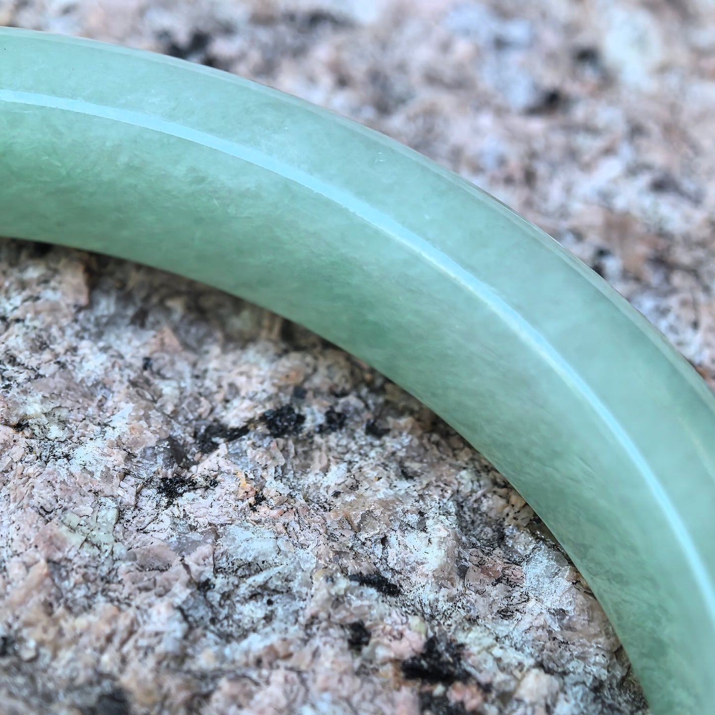 Natural Grade-A Jadeite Icy Glutinous Apple-Green D-shaped Bangle ·Burmese Jade 53.6mm