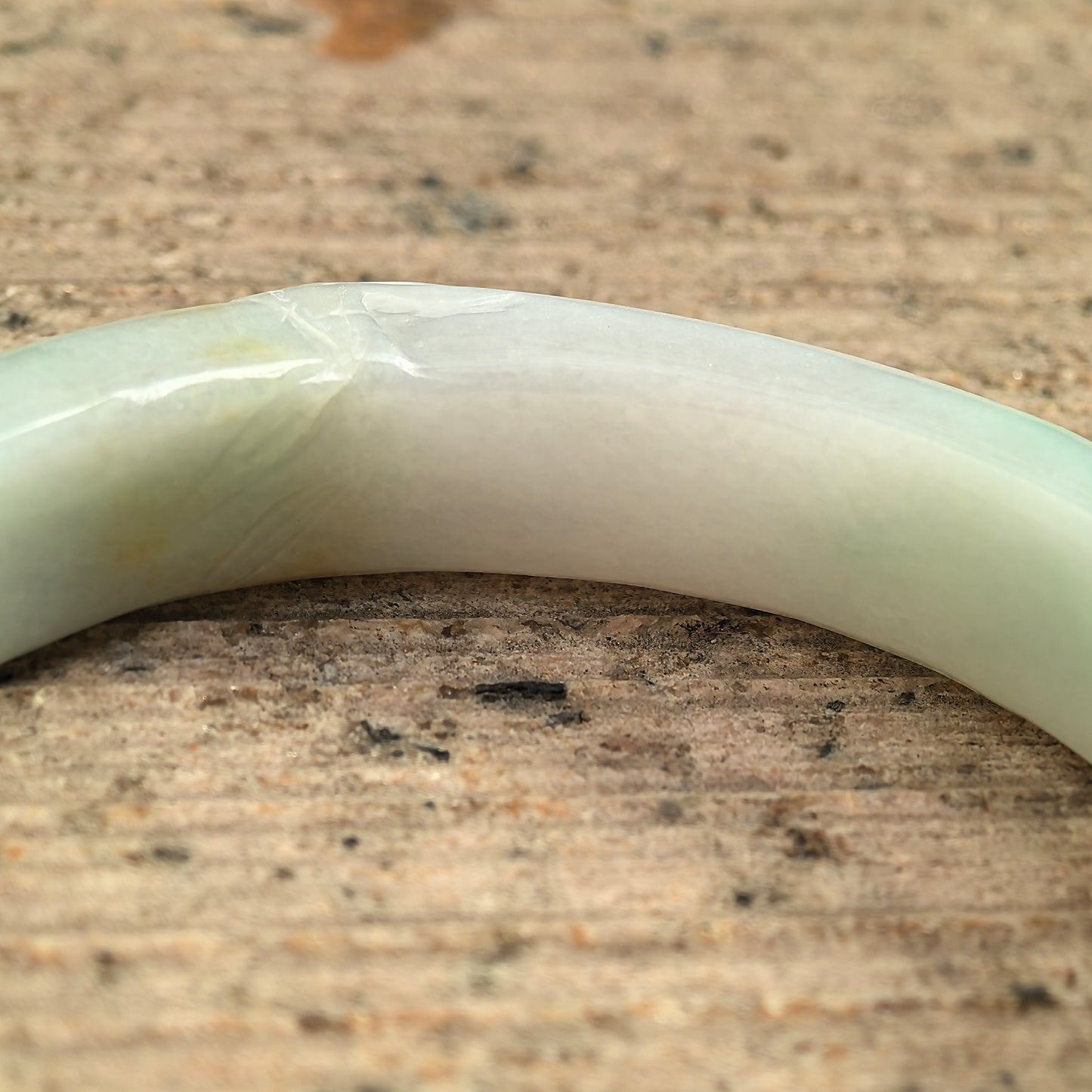 Natural Grade-A Jadeite Glutinous “Golden Splash” Carved D-shape Bangle ·Burmese Jade