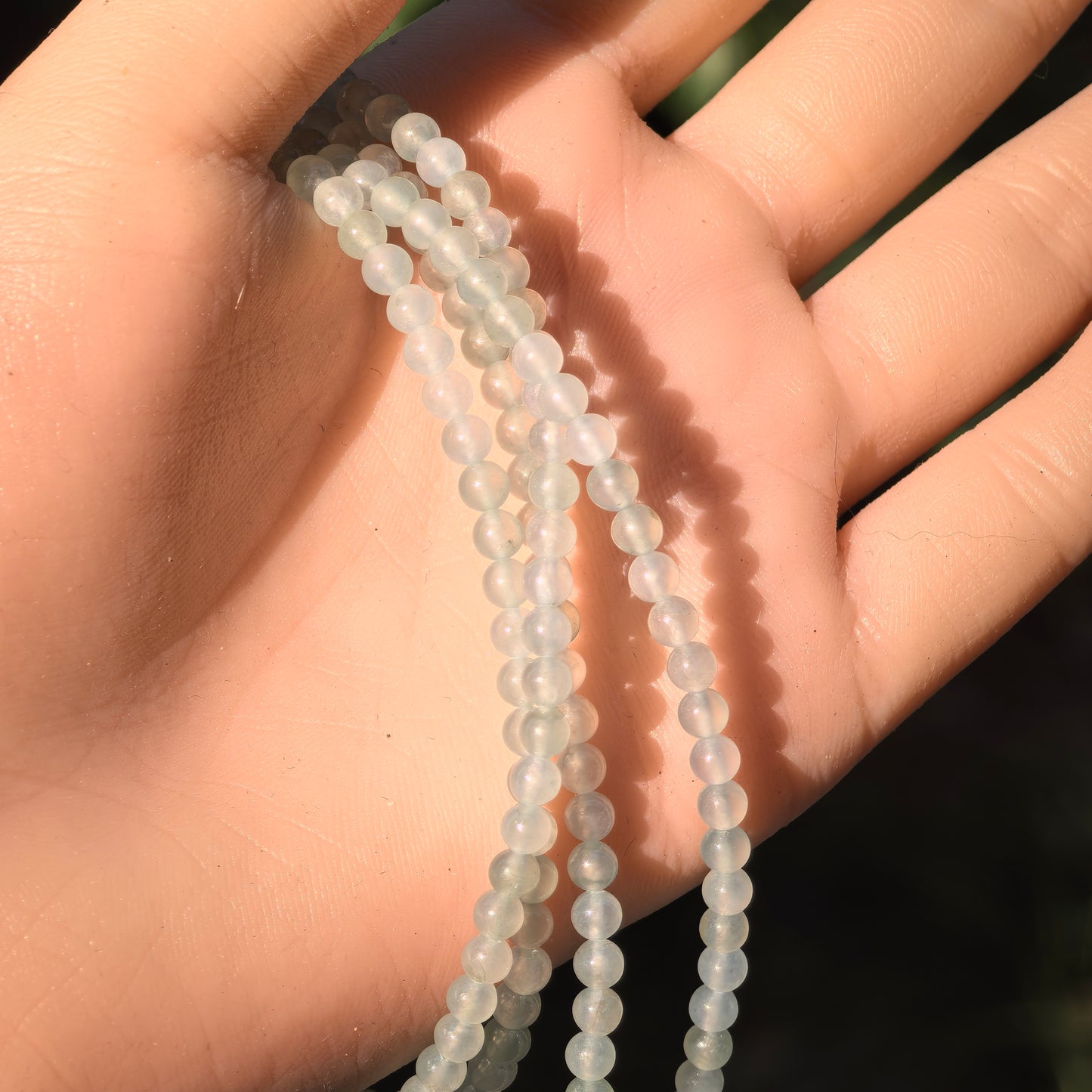 Natural Grade-A Jadeite Long Beaded Strand – High Icy Burmese Jade Mini Beads, Necklace or Multi-Layer Bracelet