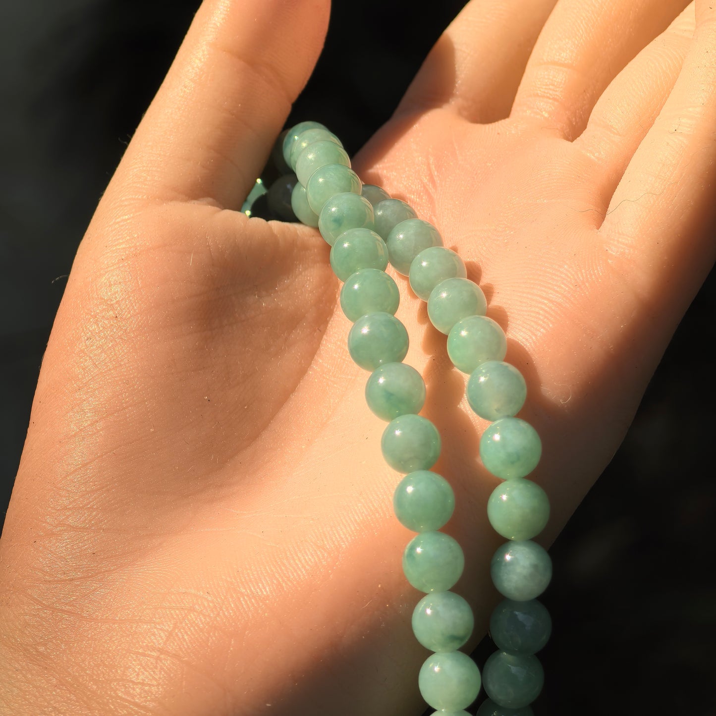 Natural Grade-A Jadeite Glutinous-Icy Light Green Bead Multi-Wrap Strand · Burmese Jade 7.2mm