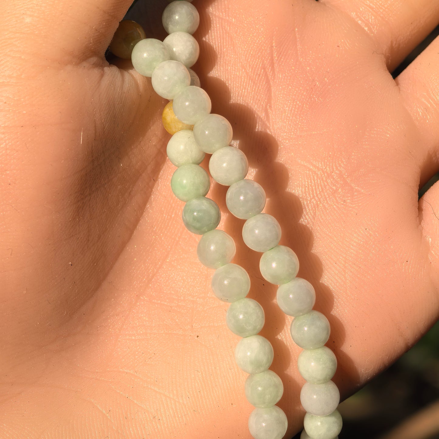 Natural Grade-A Jadeite Glutinous Light Green Bead Multi-Wrap Strand · Burmese Jade 5,8mm