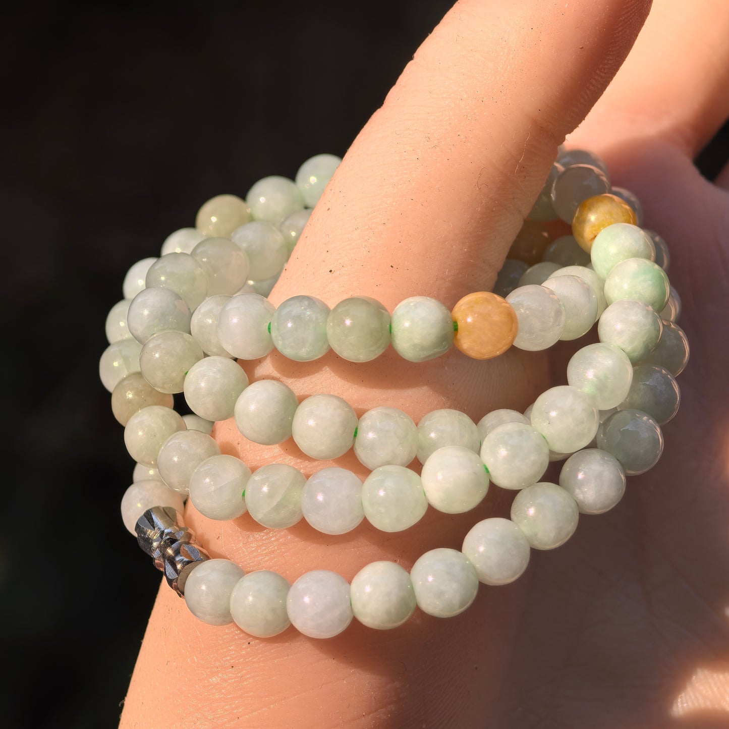 Natural Grade-A Jadeite Glutinous Light Green Bead Multi-Wrap Strand · Burmese Jade 5,8mm