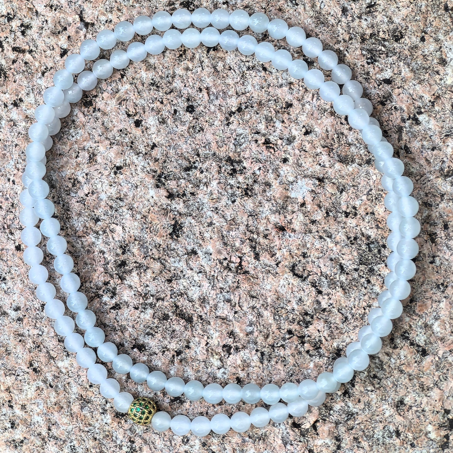 Natural Grade-A Jadeite Icy Translucent Bead Multi-Wrap Strand · Burmese Jade 5.8mm