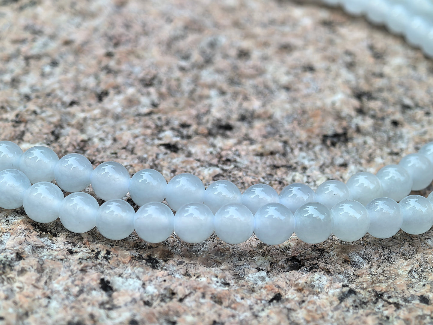 Natural Grade-A Jadeite Icy Translucent Bead Multi-Wrap Strand · Burmese Jade 5.8mm