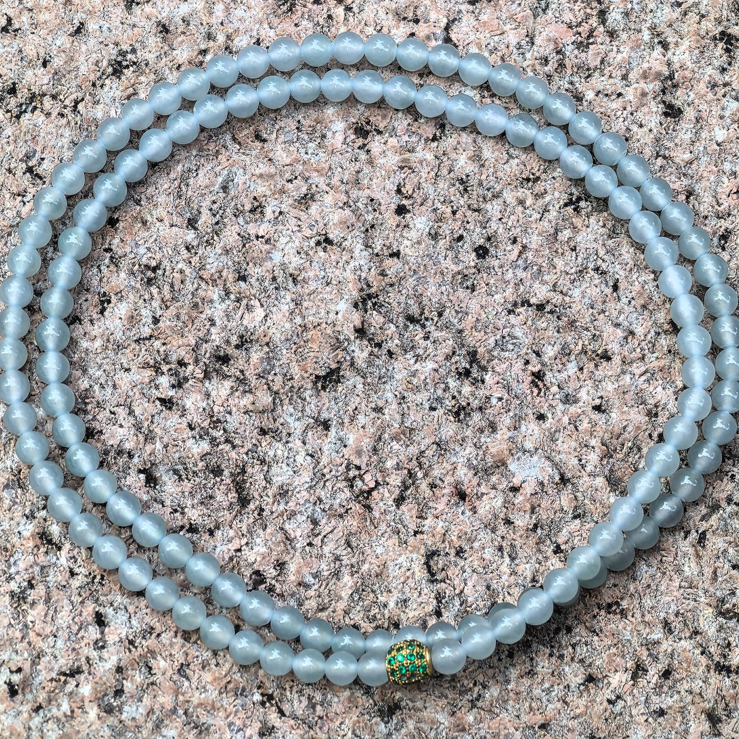 Natural Grade-A Jadeite Icy Translucent Bead Multi-Wrap Strand · Burmese Jade 5.8mm