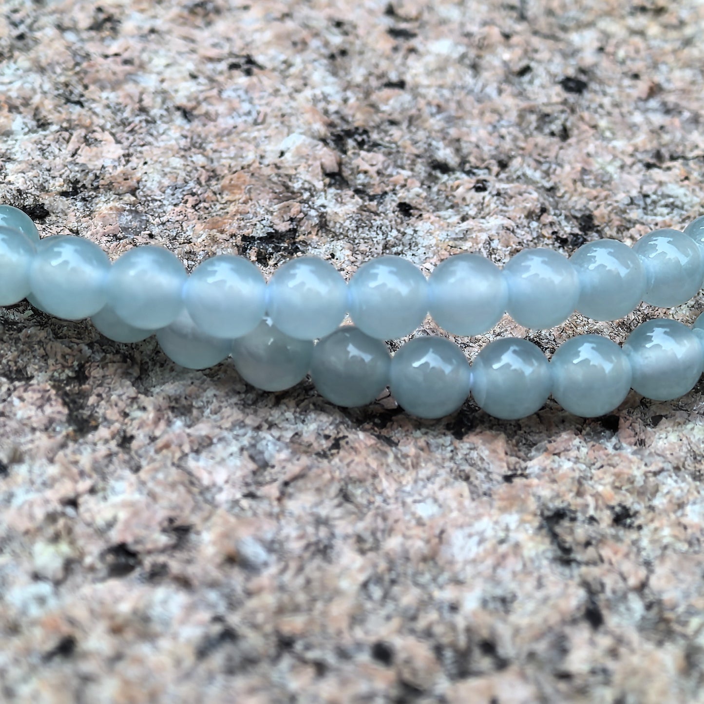 Natural Grade-A Jadeite Icy Translucent Bead Multi-Wrap Strand · Burmese Jade 5.8mm