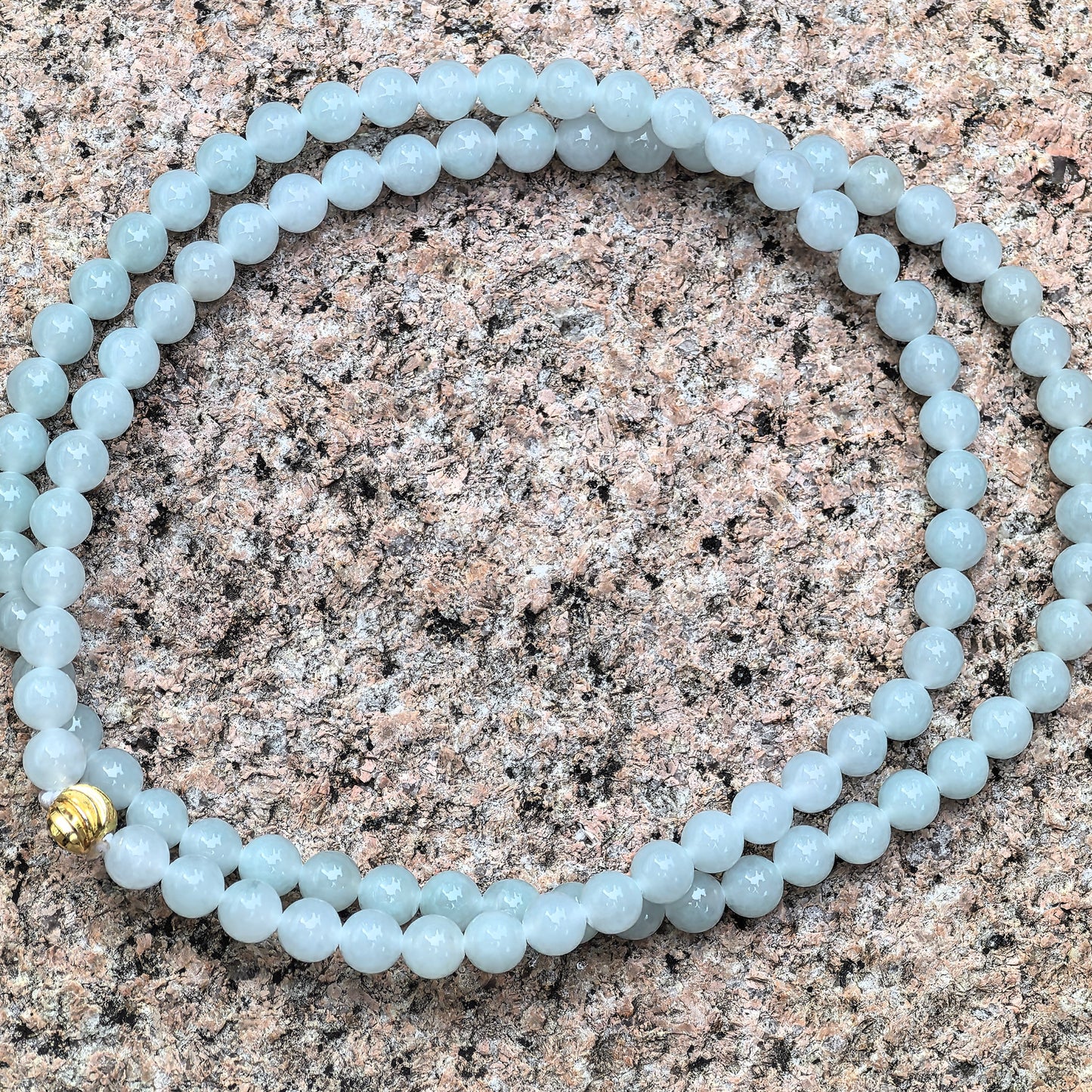 Natural Grade-A Jadeite Glutinous Icy Bead Multi-Wrap Strand · Burmese Jade 7.2mm