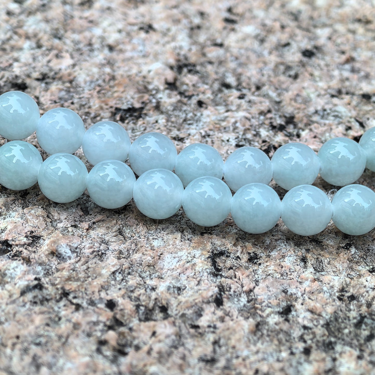 Natural Grade-A Jadeite Glutinous Icy Bead Multi-Wrap Strand · Burmese Jade 7.2mm
