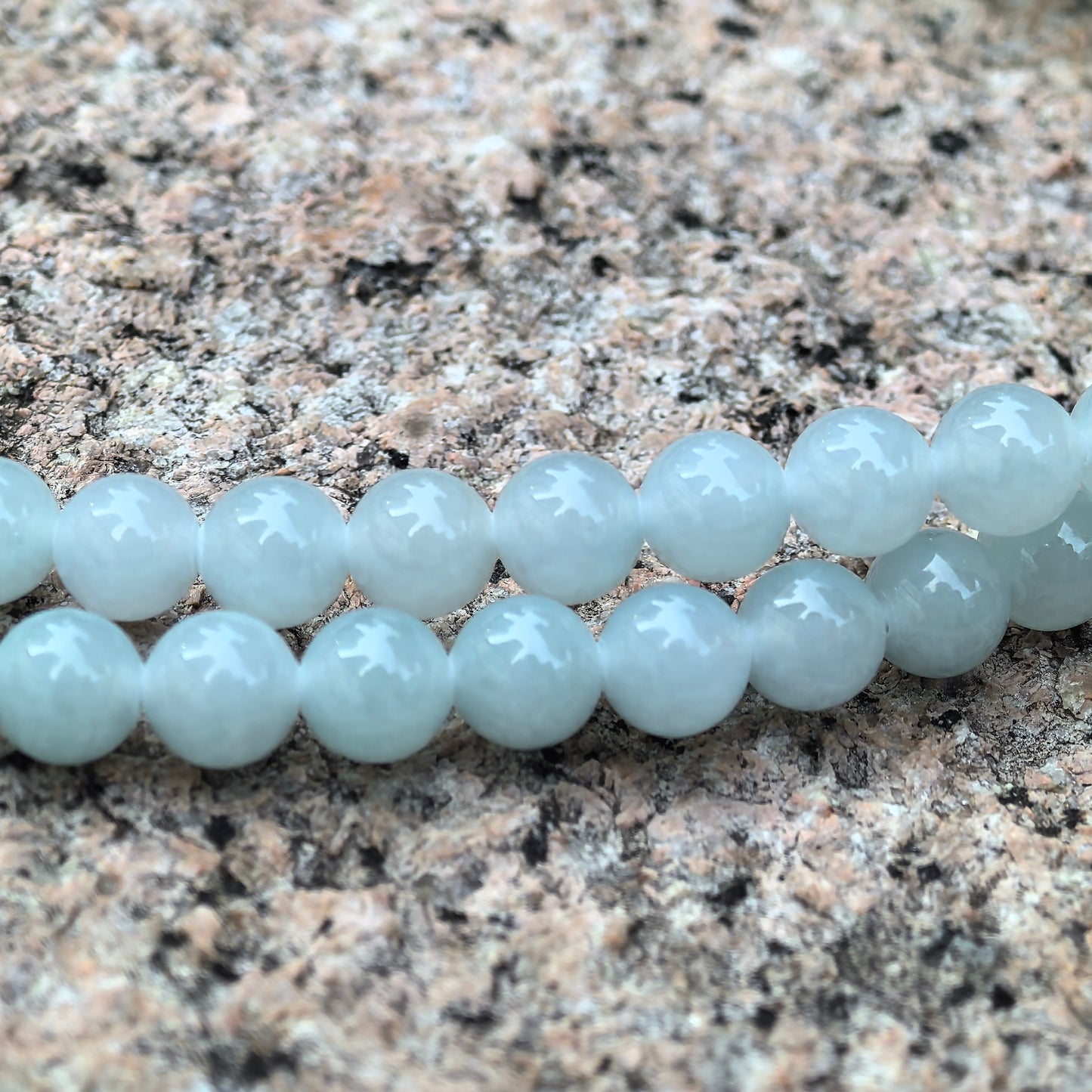 Natural Grade-A Jadeite Glutinous Icy Bead Multi-Wrap Strand · Burmese Jade 7.2mm