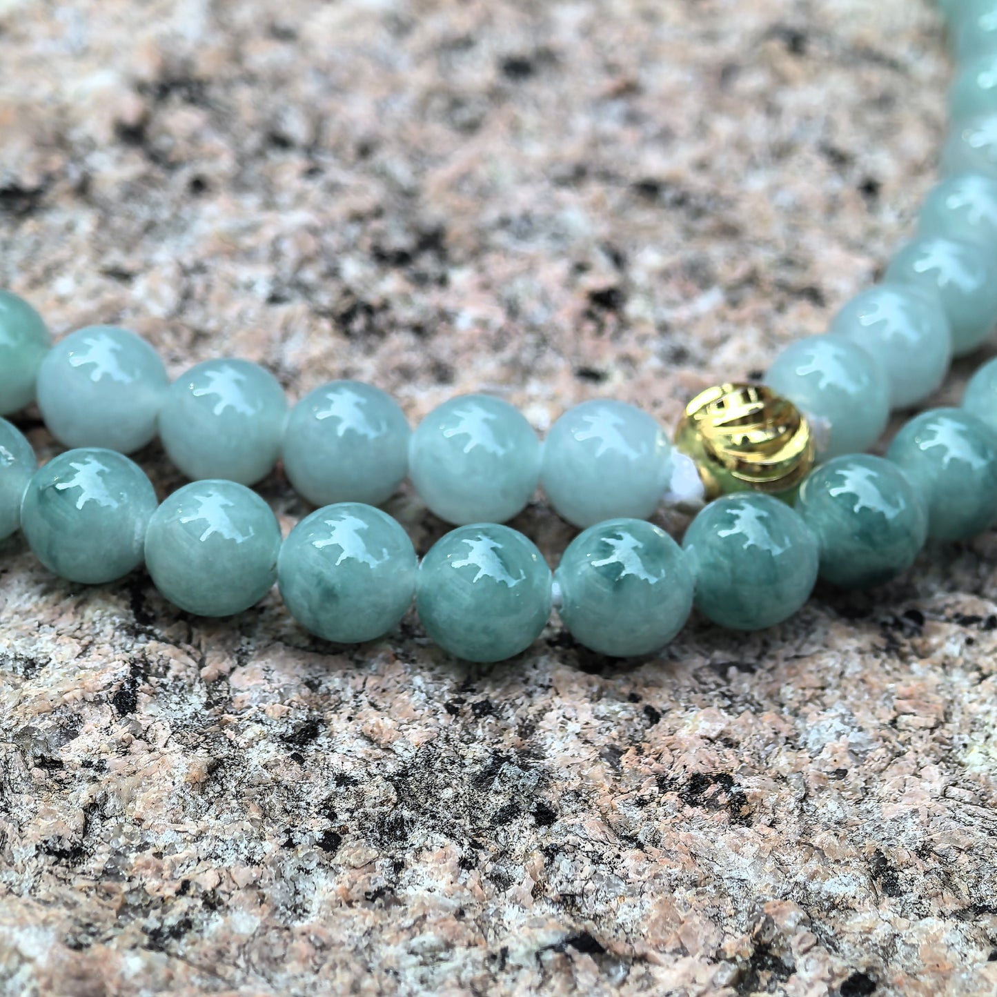 Natural Grade-A Jadeite Glutinous-Icy Light Green Bead Multi-Wrap Strand · Burmese Jade 7.2mm