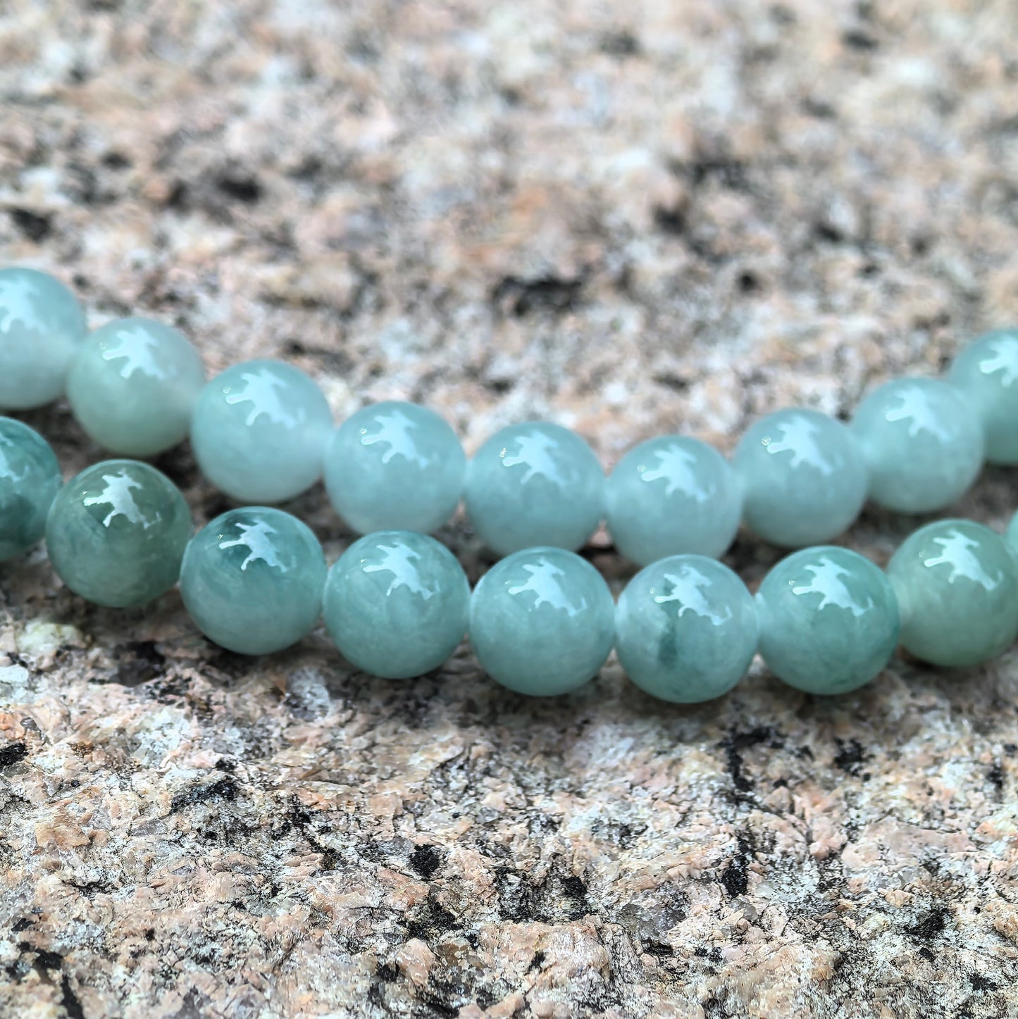 Natural Grade-A Jadeite Glutinous-Icy Light Green Bead Multi-Wrap Strand · Burmese Jade 7.2mm
