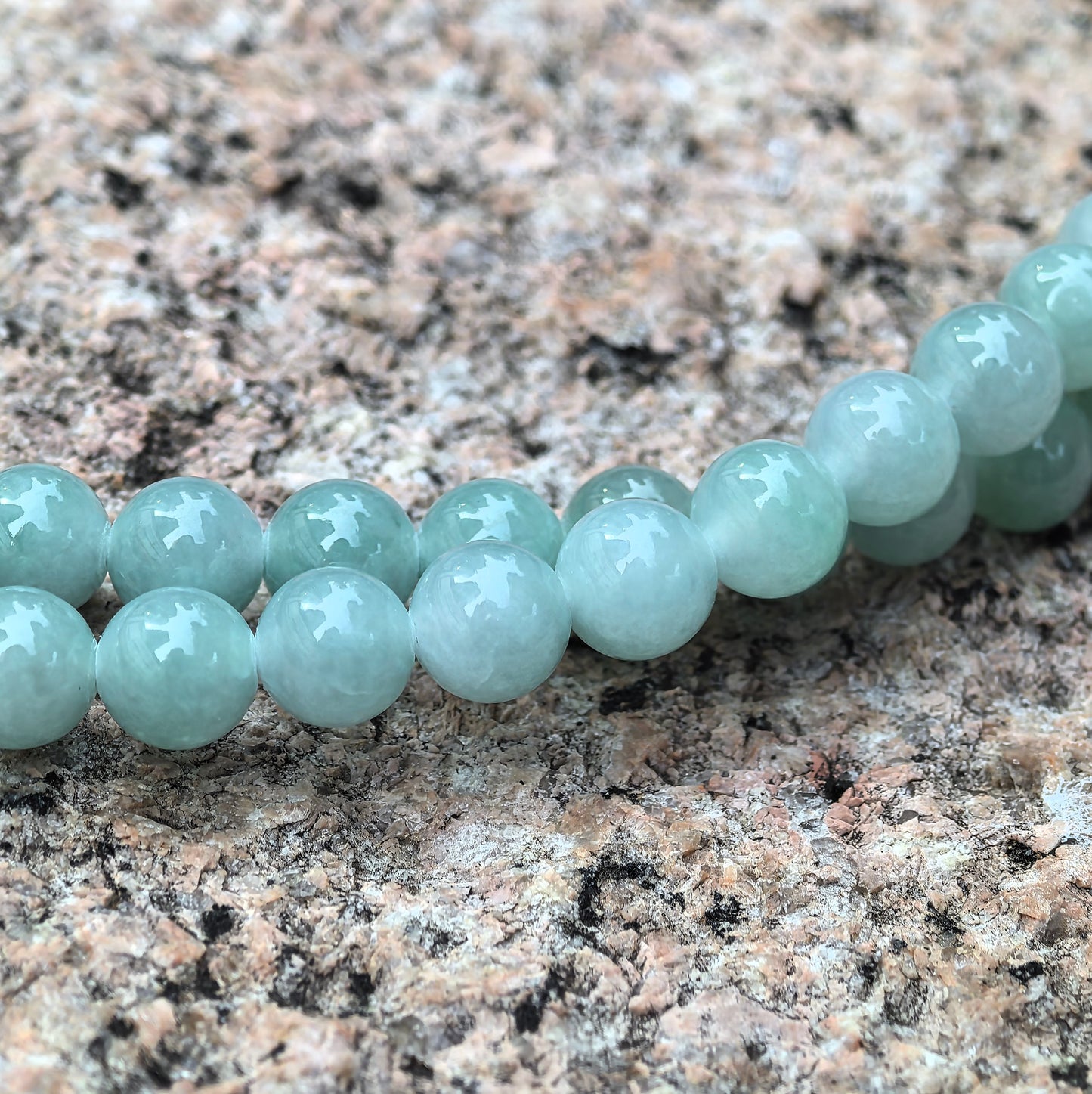 Natural Grade-A Jadeite Glutinous-Icy Light Green Bead Multi-Wrap Strand · Burmese Jade 7.2mm