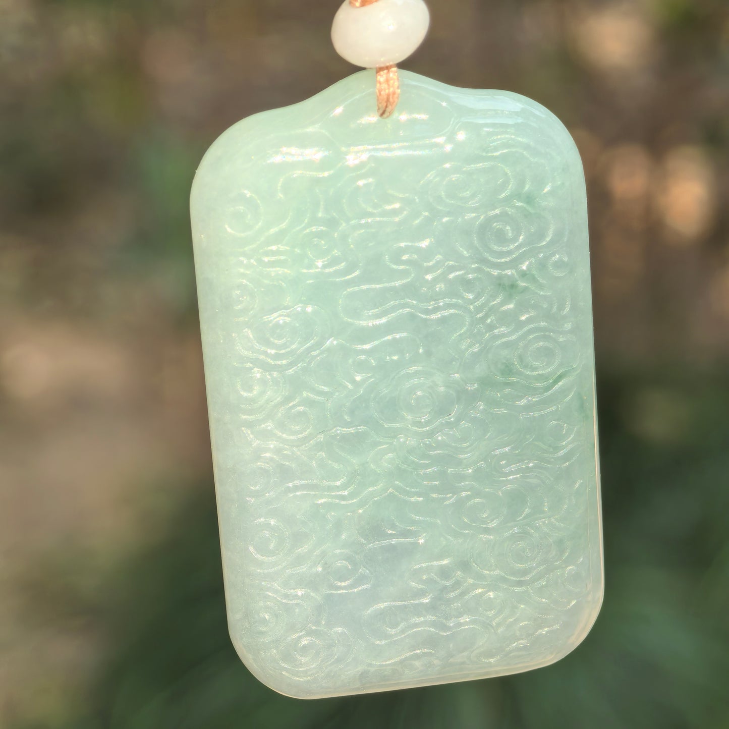 Natural Grade-A Jadeite “Dragon” Pendant – Blue-Tone Glutinous Jade Amulet · Burmese Jade