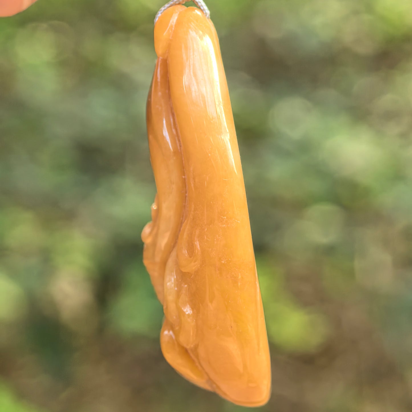 Natural Grade-A Jadeite Glutinous Icy Yellow “Monkey King Returns” Pendant · Burmese Jade