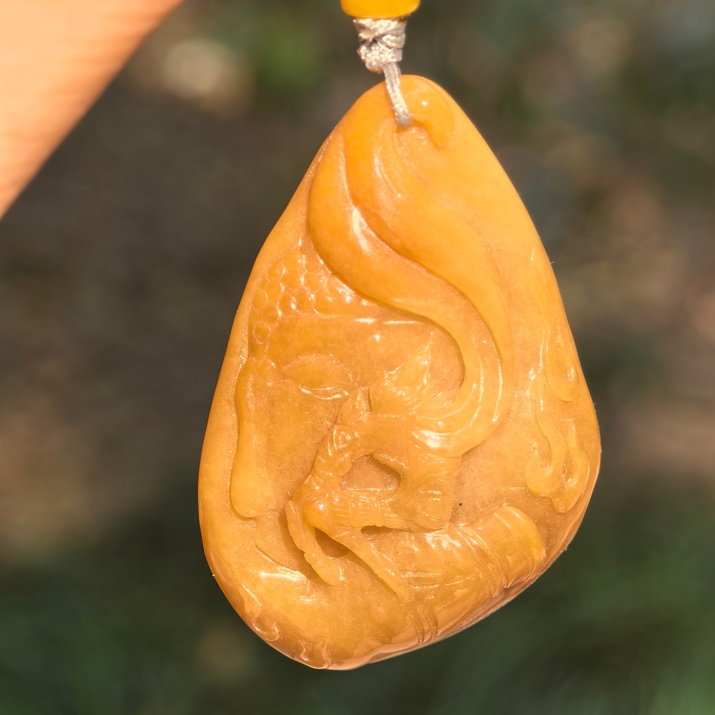 Natural Grade-A Jadeite Glutinous Icy Yellow “Monkey King Returns” Pendant · Burmese Jade