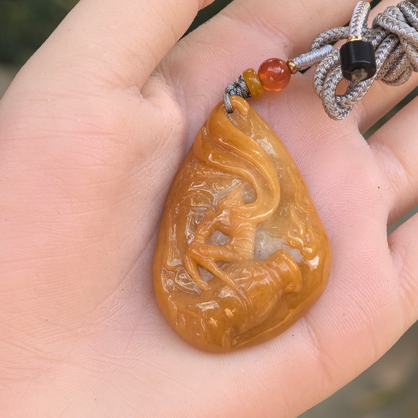 Natural Grade-A Jadeite Glutinous Icy Yellow “Monkey King Returns” Pendant · Burmese Jade