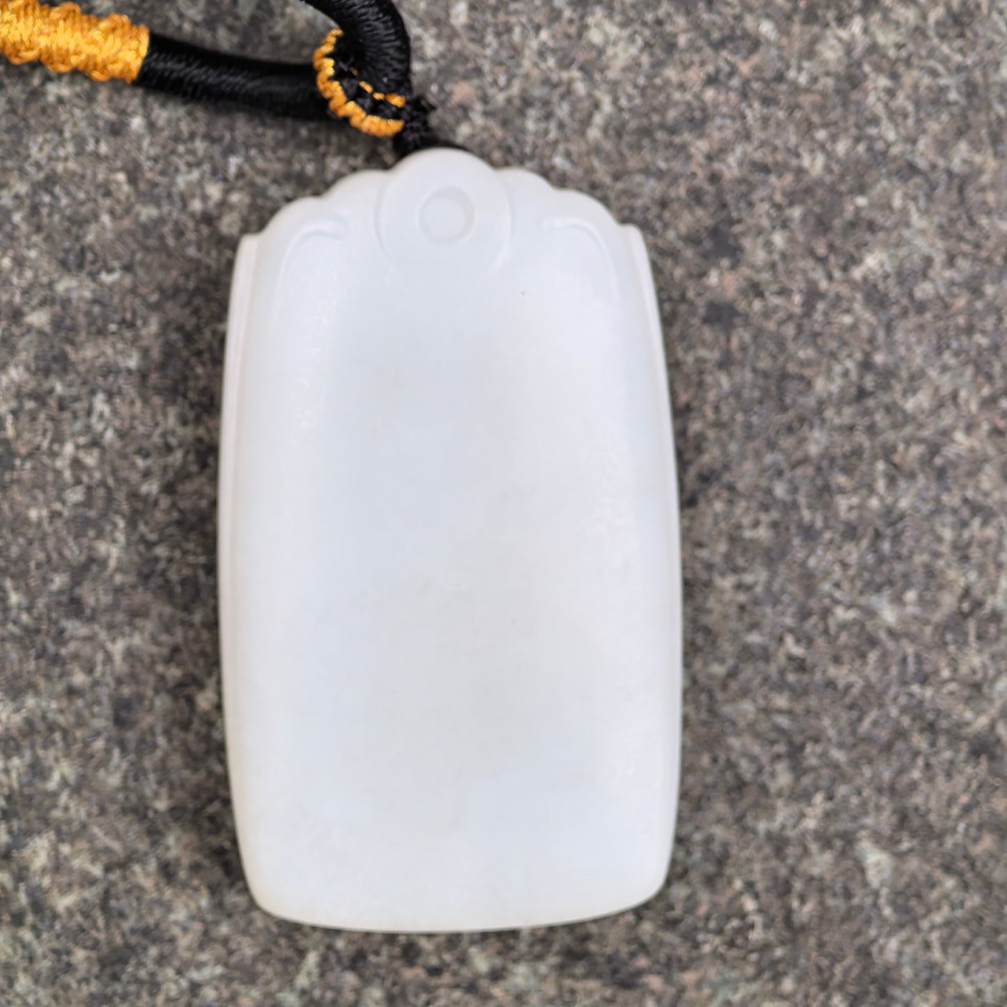 Natural Xinjiang Nephrite White Plain Jade Plaque Pendant · Hetian Jade