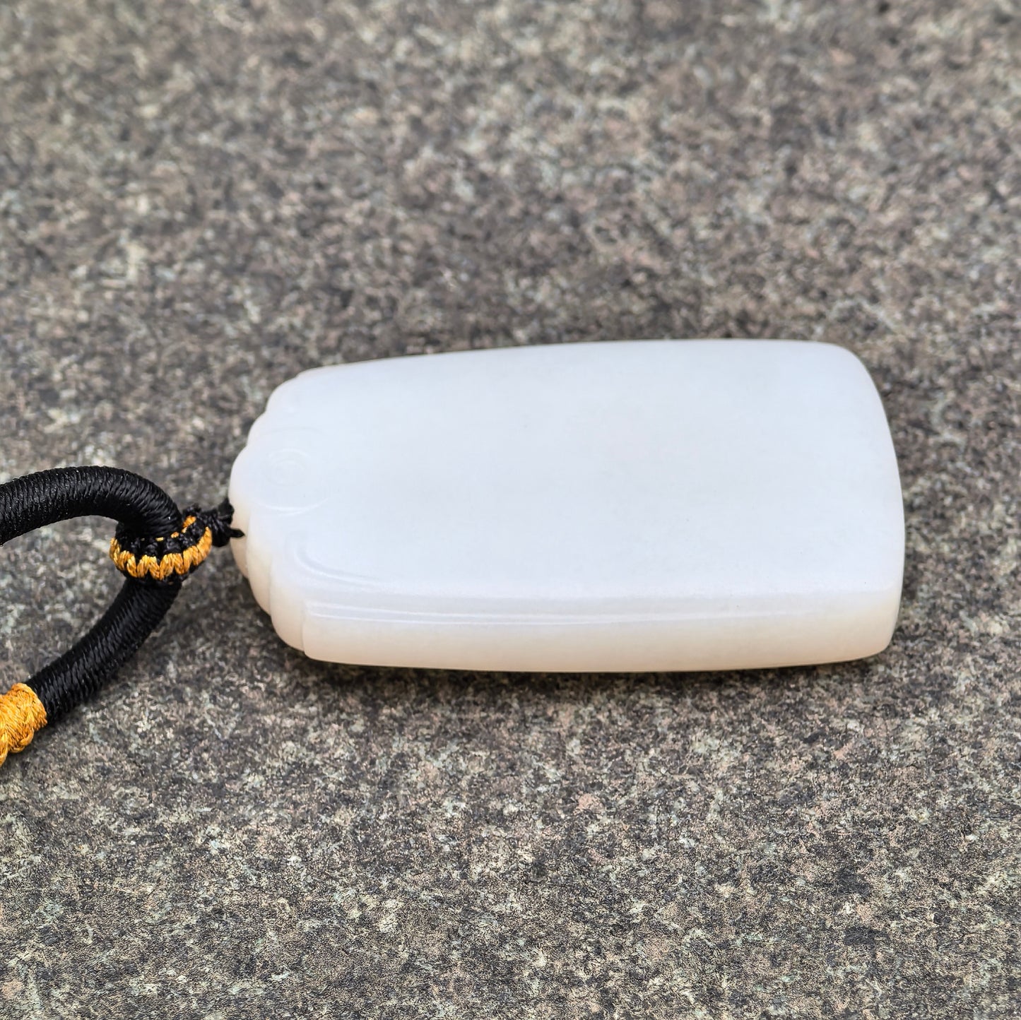 Natural Xinjiang Nephrite White Plain Jade Plaque Pendant · Hetian Jade