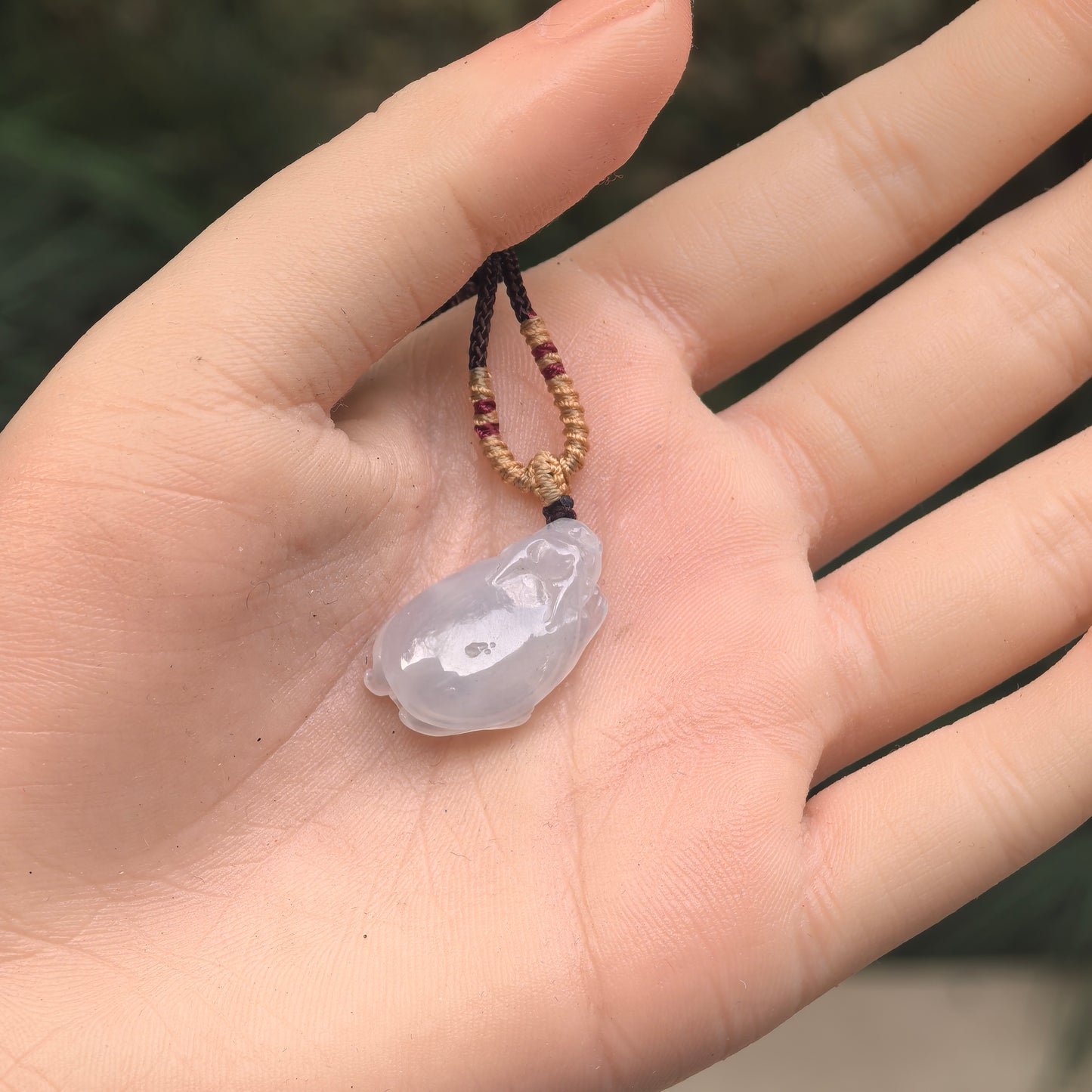 Natural Grade-A Icy Translucent Clean Dragon Turtle Jadeite Pendant ·Burmese Jade