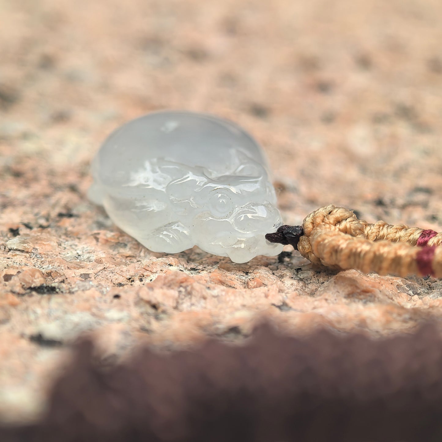 Natural Grade-A Icy Translucent Clean Dragon Turtle Jadeite Pendant ·Burmese Jade